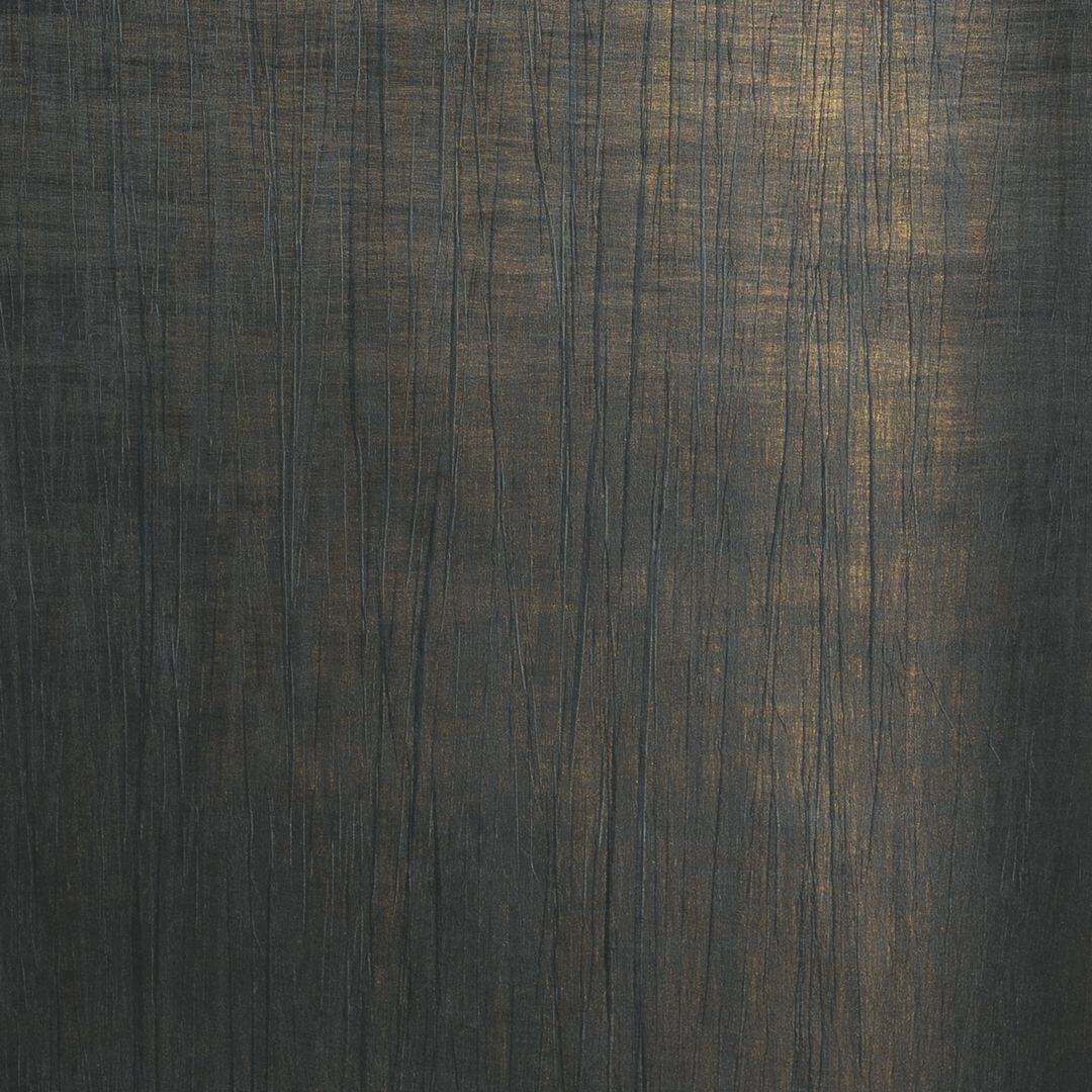 Textured pleated textile wallpaper RAI - NOIR DE LUNE black with gold
