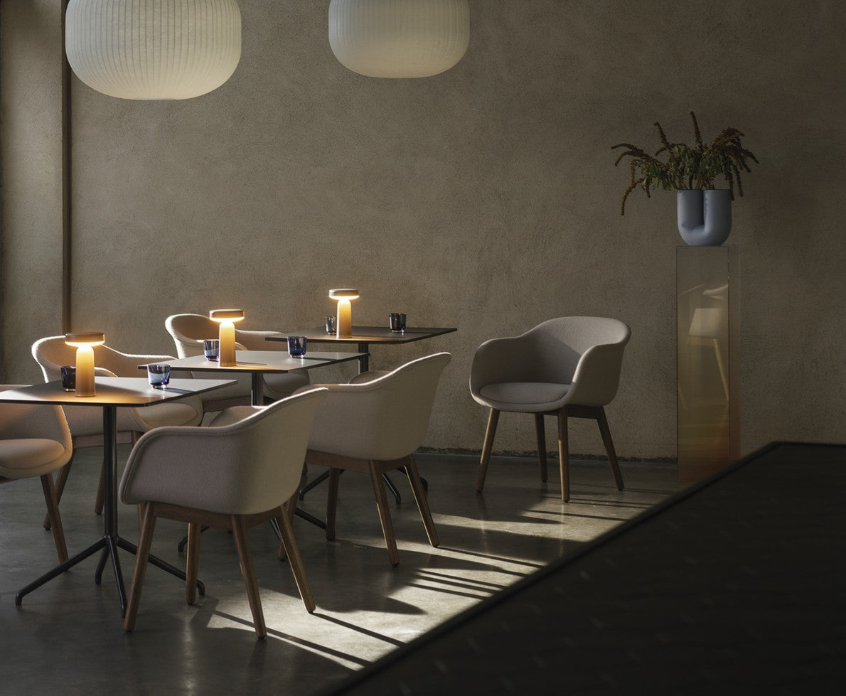 FIBER CONFERENCE Chair customized with wooden base