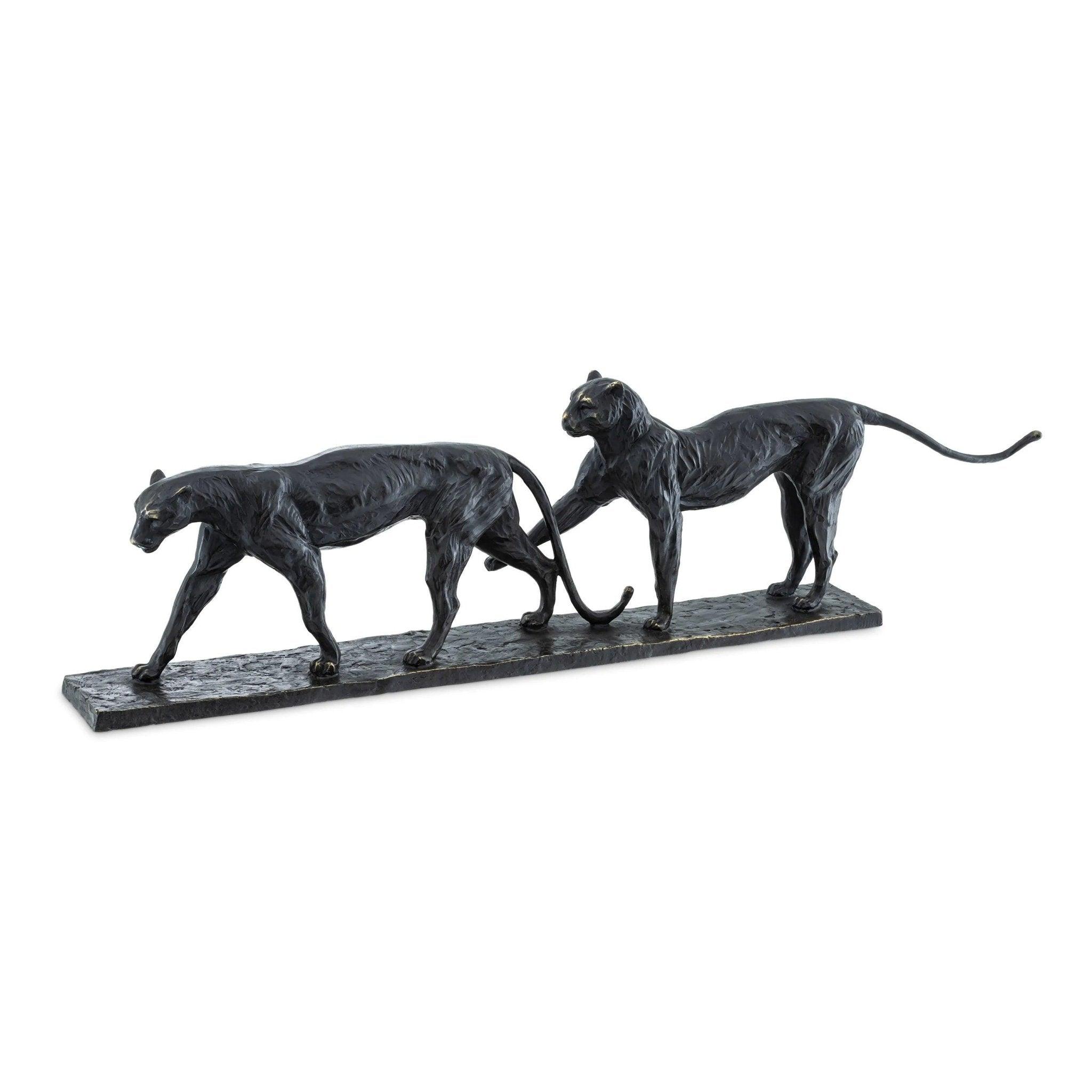 Figurka dekoracyjna LEOPARD PAIR brązowa patyna Eichholtz Eye on Design