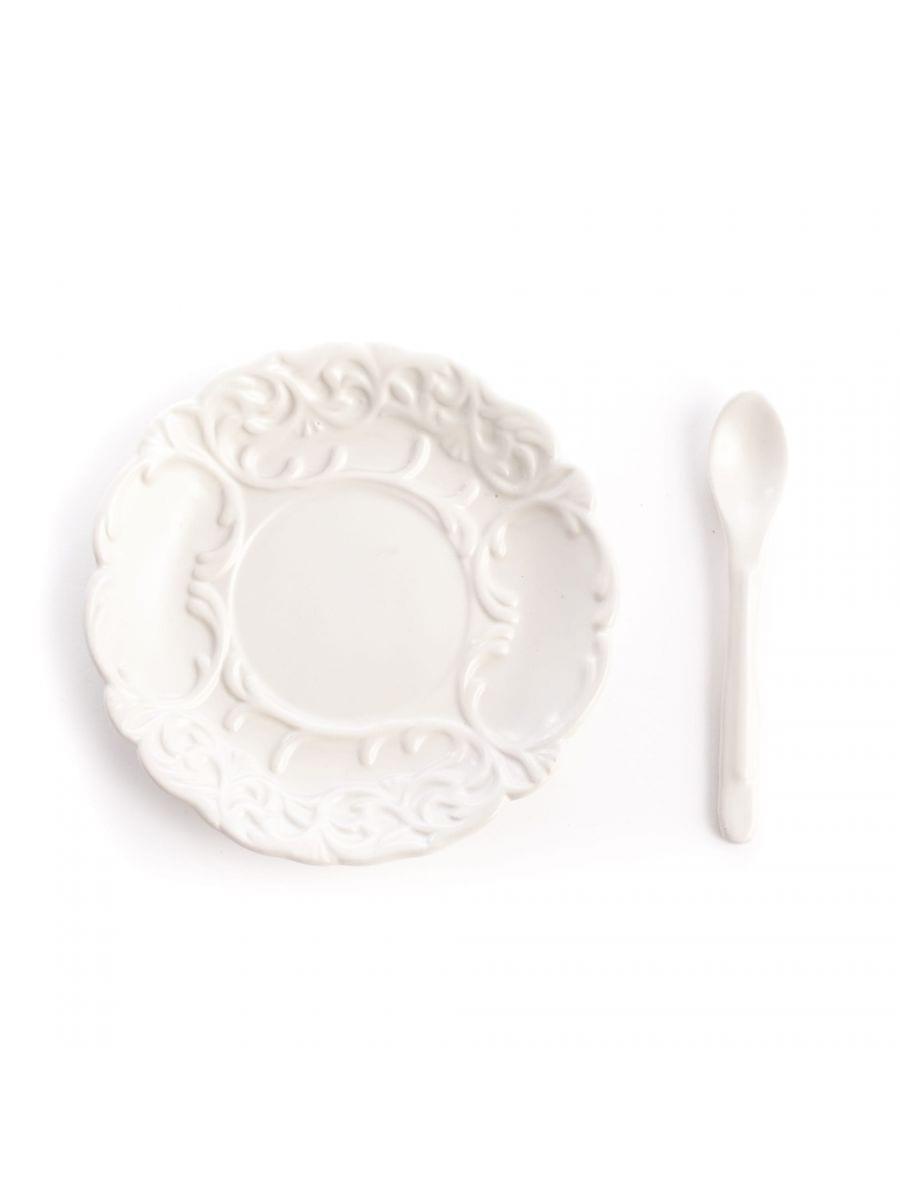 Filiżanka z łyżeczką i spodkiem I-WARES I-TEA pomarańczowy Seletti Eye on Design