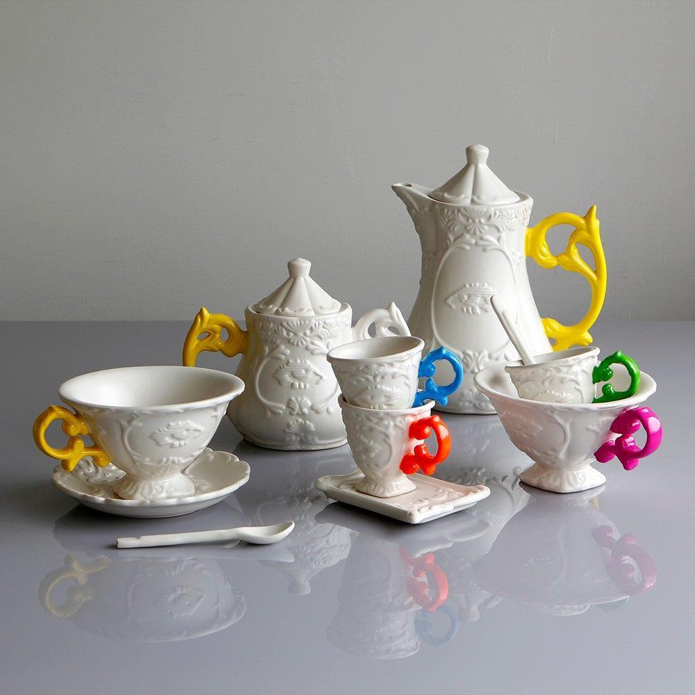 Filiżanka z łyżeczką i spodkiem I-WARES I-TEA zielony Seletti Eye on Design