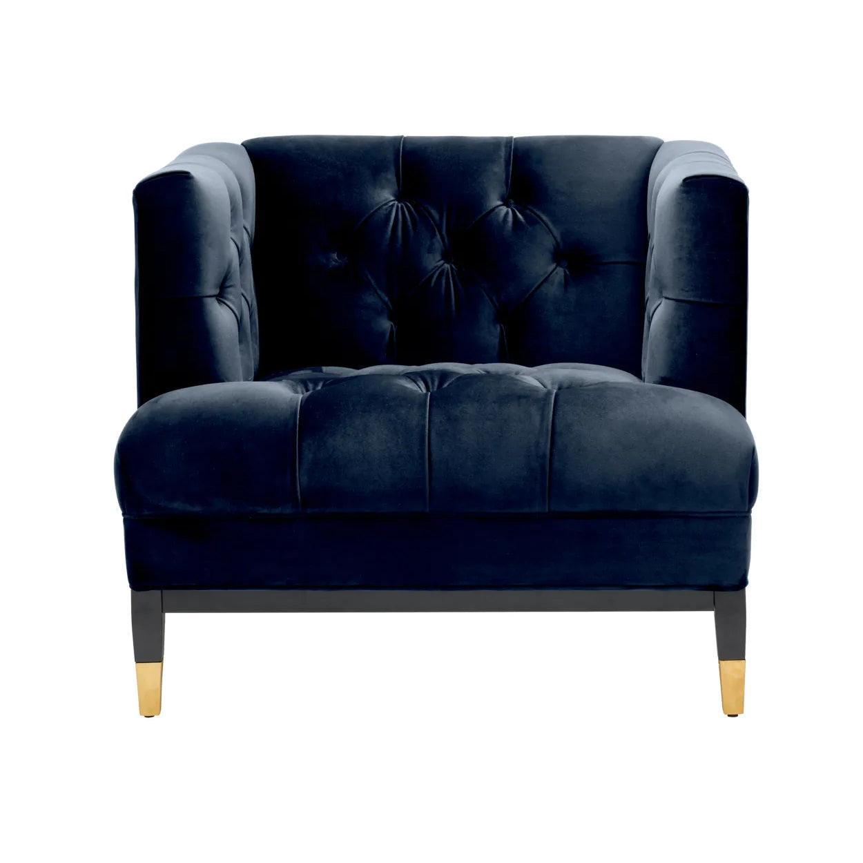 Fotel aksamitny CASTELLE granatowy Eichholtz Eye on Design