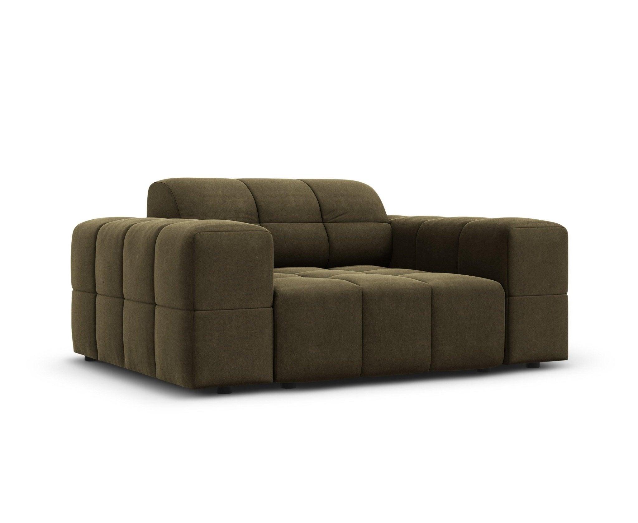 Fotel aksamitny CHICAGO oliwkowy Cosmopolitan Design Eye on Design