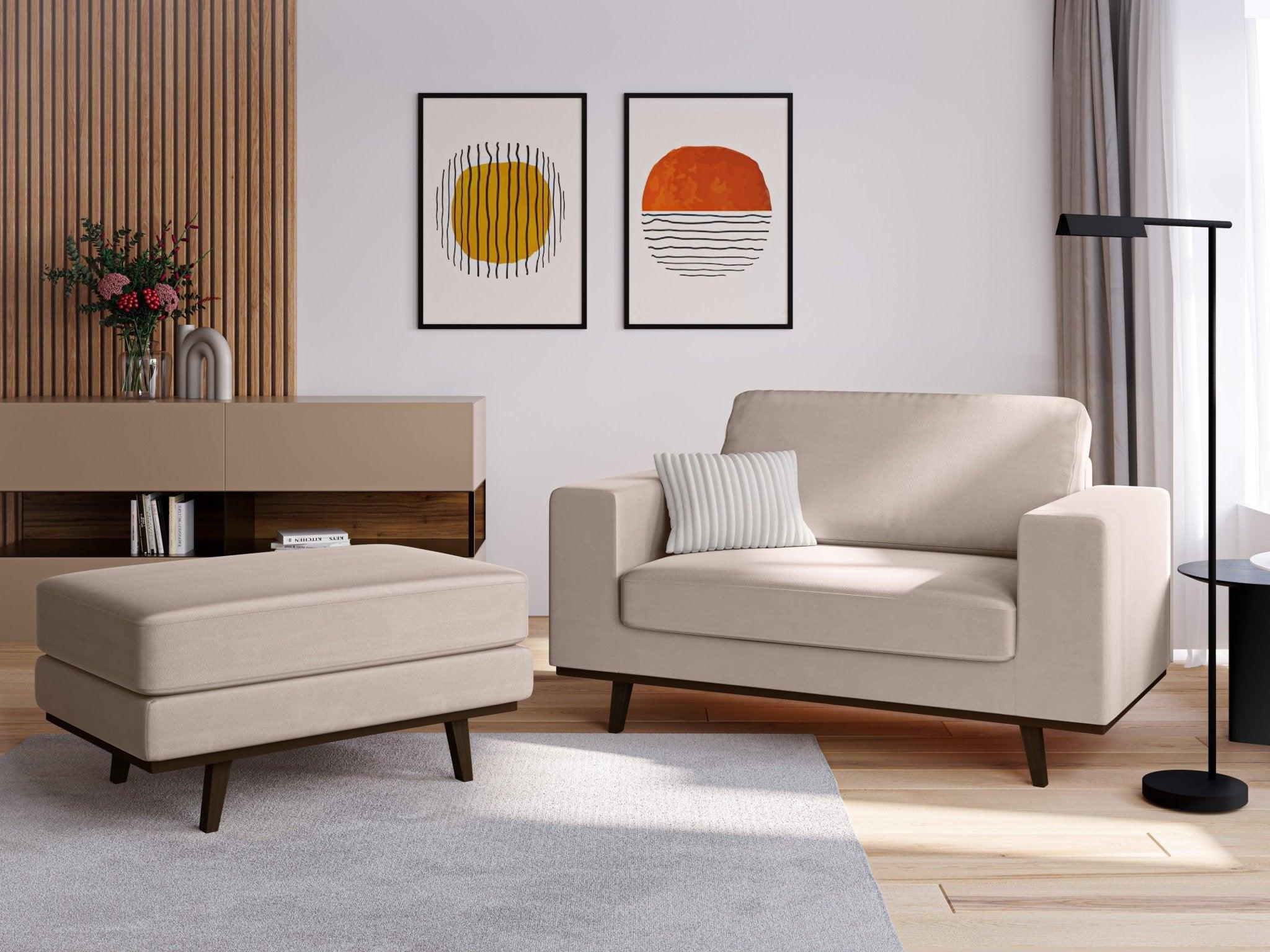 Fotel aksamitny HEBE beżowy Mazzini Sofas Eye on Design