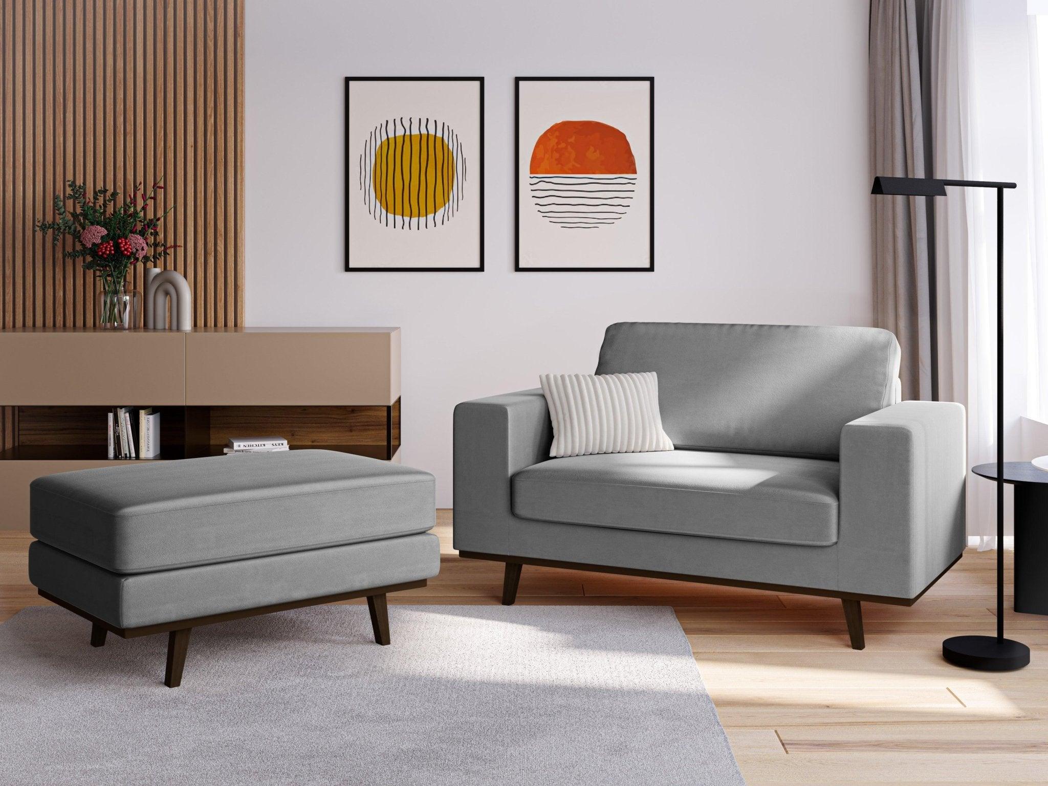 Fotel aksamitny HEBE szary Mazzini Sofas Eye on Design