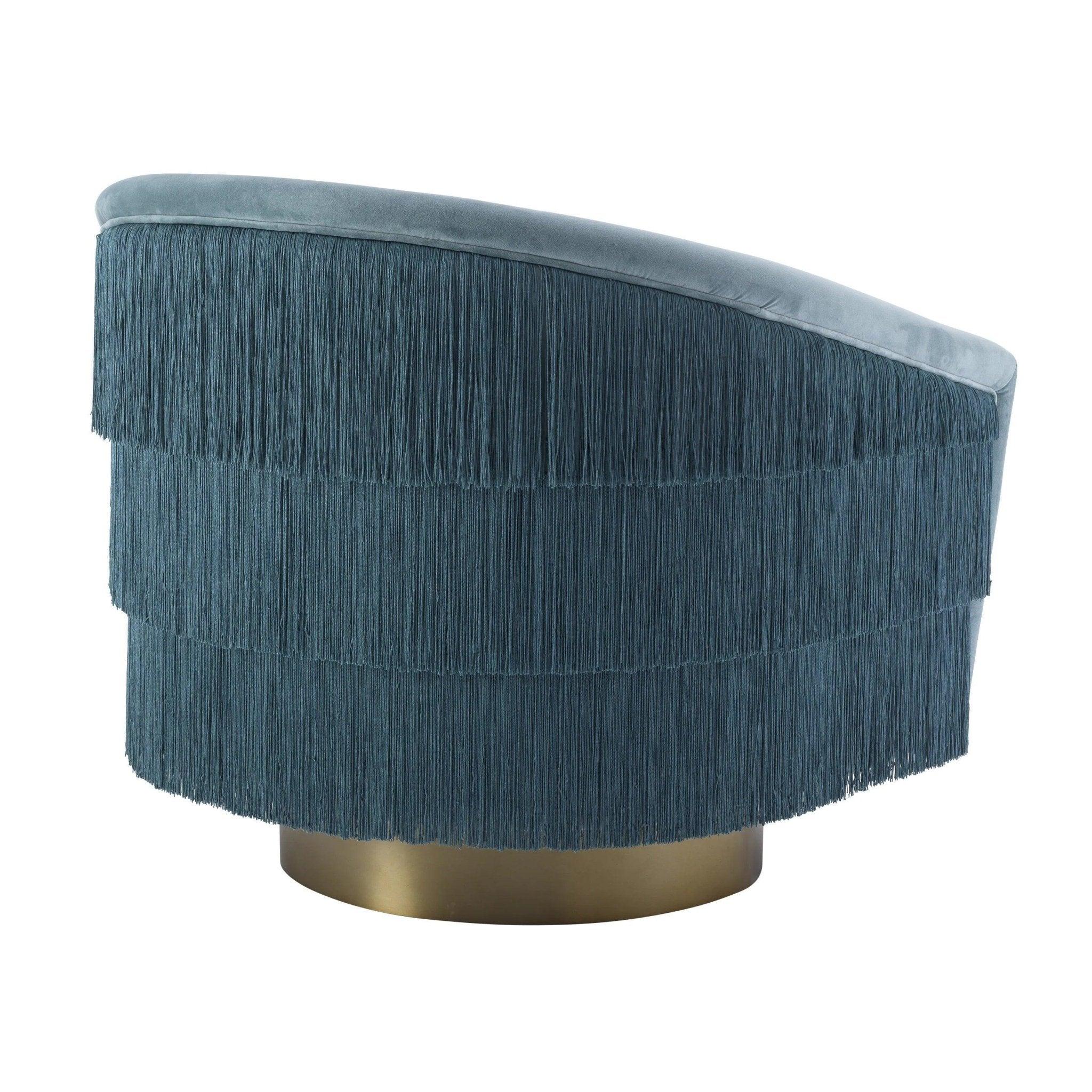 Fotel aksamitny obrotowy LE VANTE niebieski Eichholtz Eye on Design