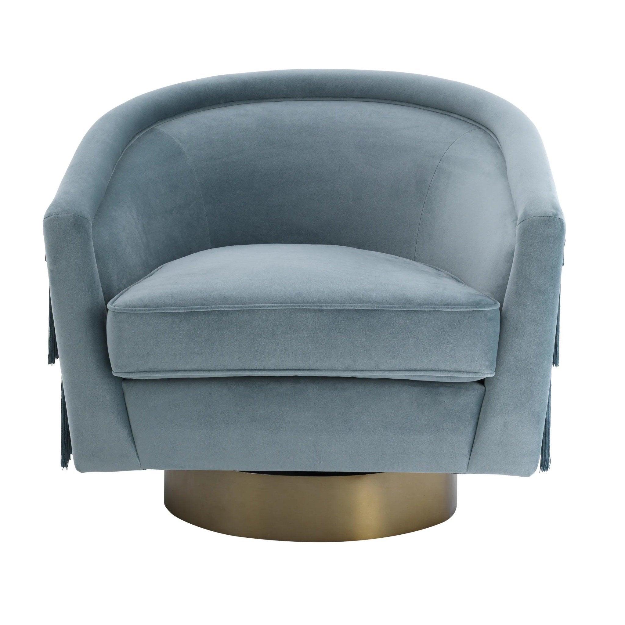 Fotel aksamitny obrotowy LE VANTE niebieski Eichholtz Eye on Design