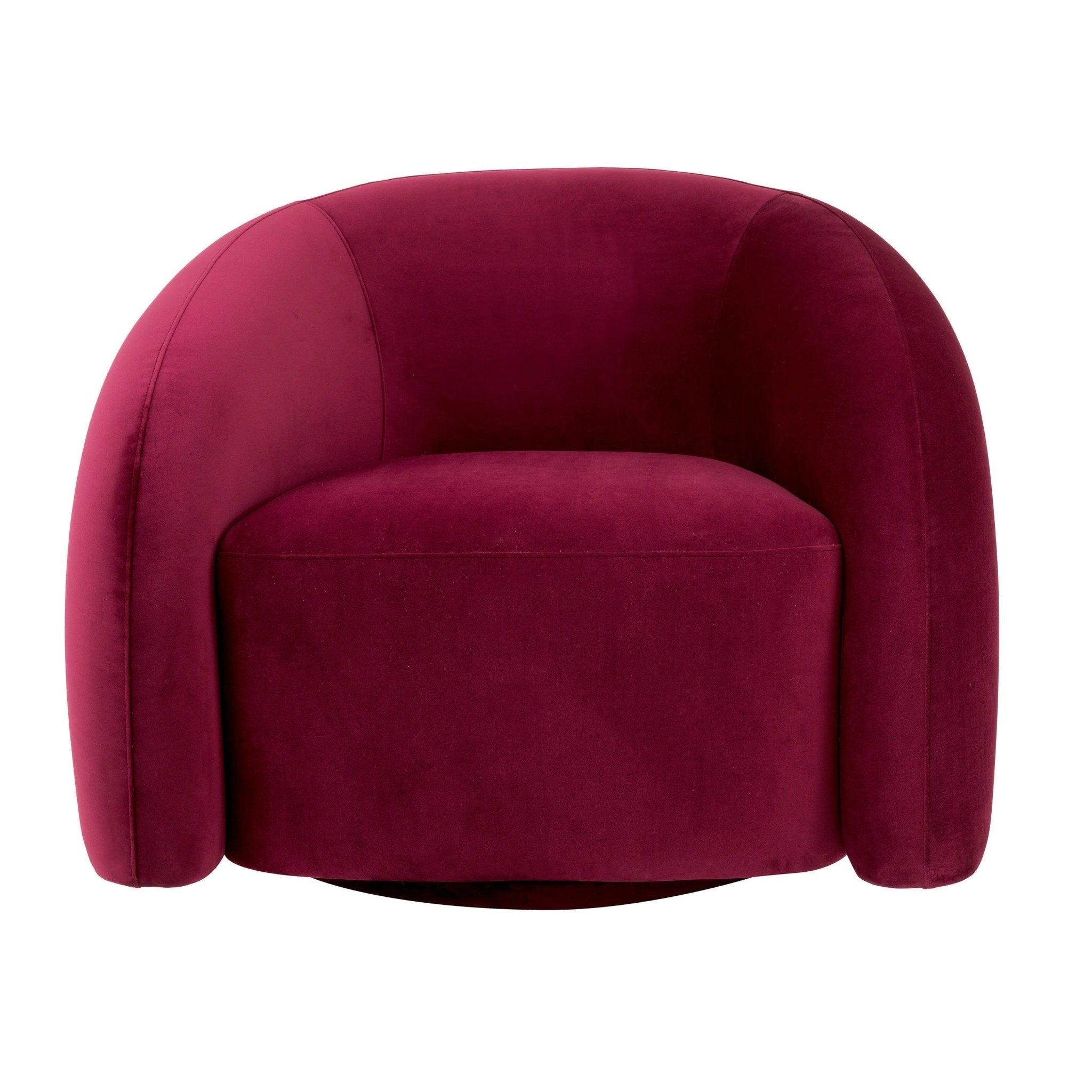 Fotel aksamitny obrotowy NOVELLE bordowy Eichholtz Eye on Design