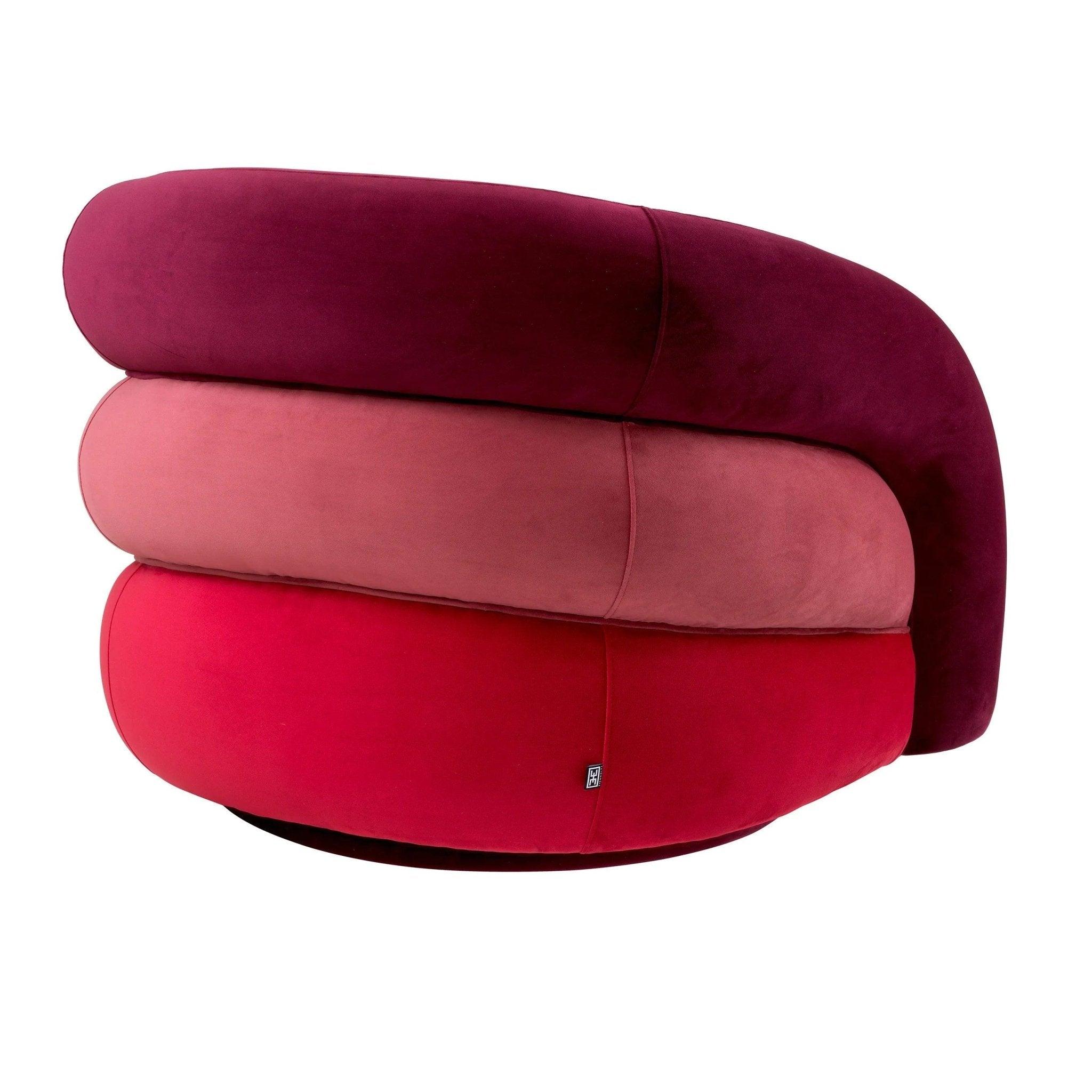 Fotel aksamitny obrotowy NOVELLE bordowy Eichholtz Eye on Design