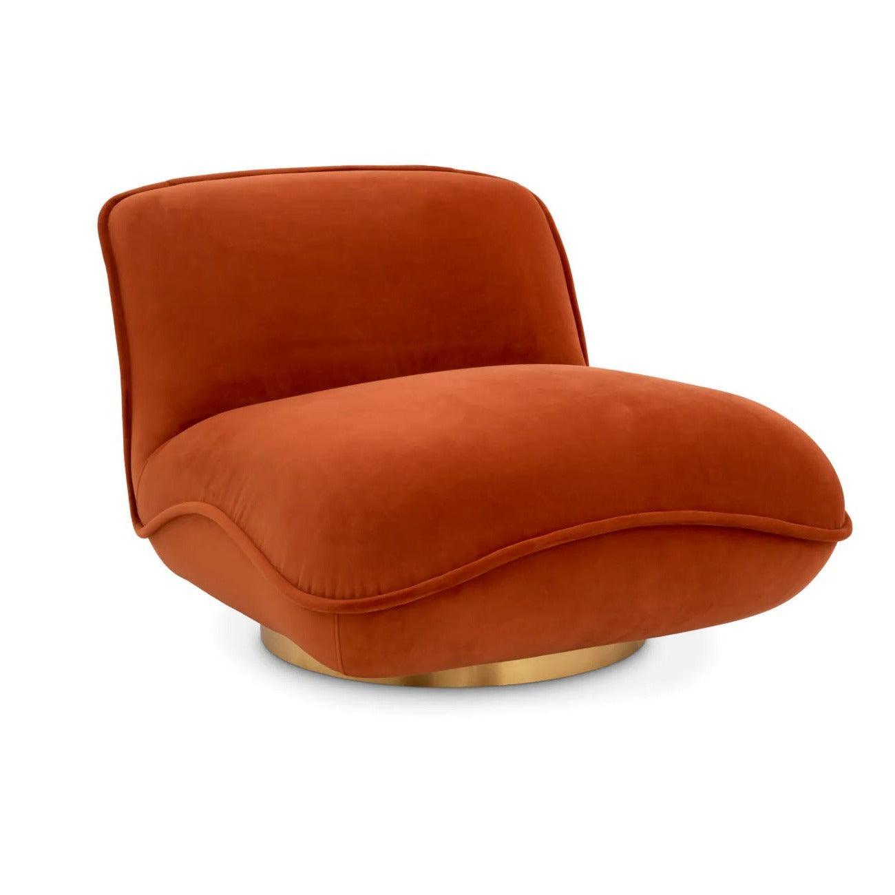Fotel aksamitny obrotowy RELAX pomarańczowy Eichholtz Eye on Design