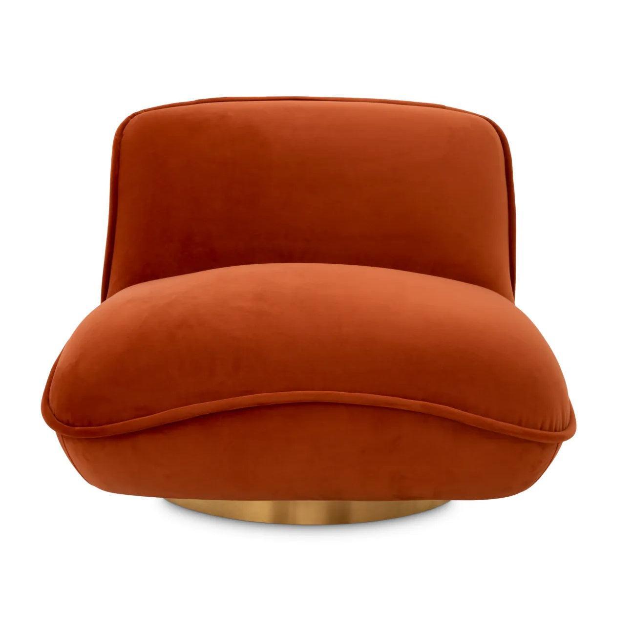 Fotel aksamitny obrotowy RELAX pomarańczowy Eichholtz Eye on Design