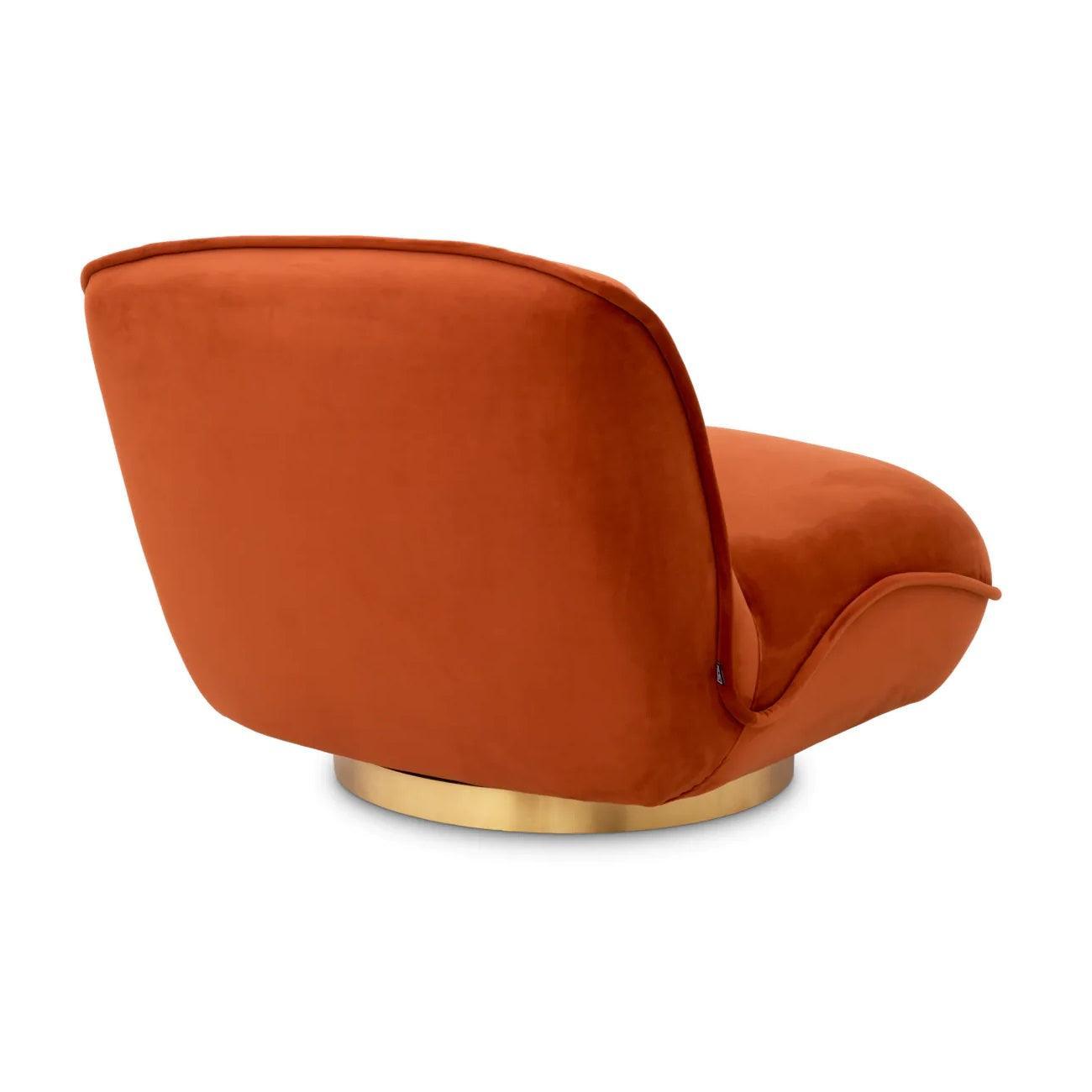 Fotel aksamitny obrotowy RELAX pomarańczowy Eichholtz Eye on Design