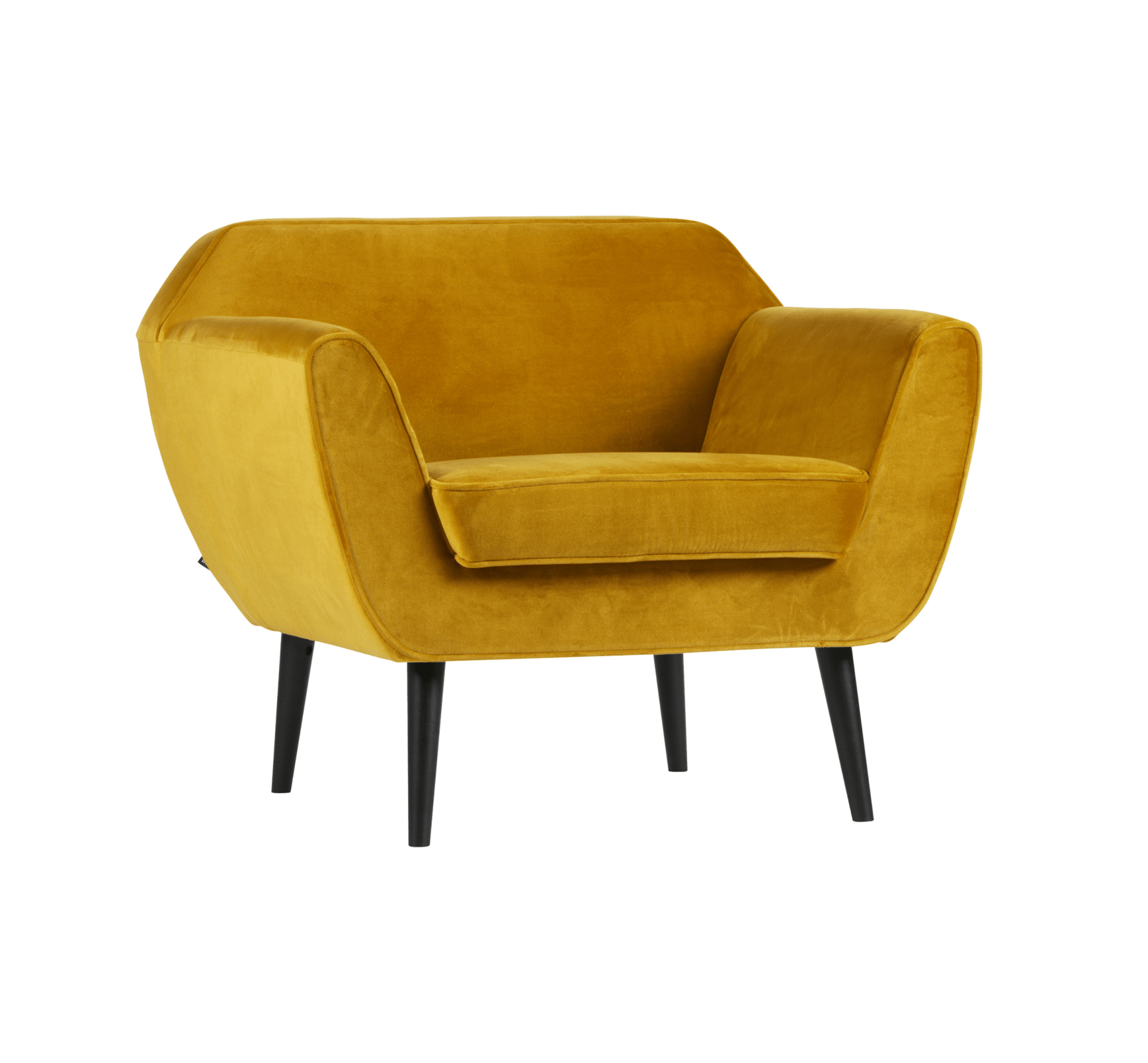 Fotel aksamitny ROCCO musztardowy Woood Eye on Design