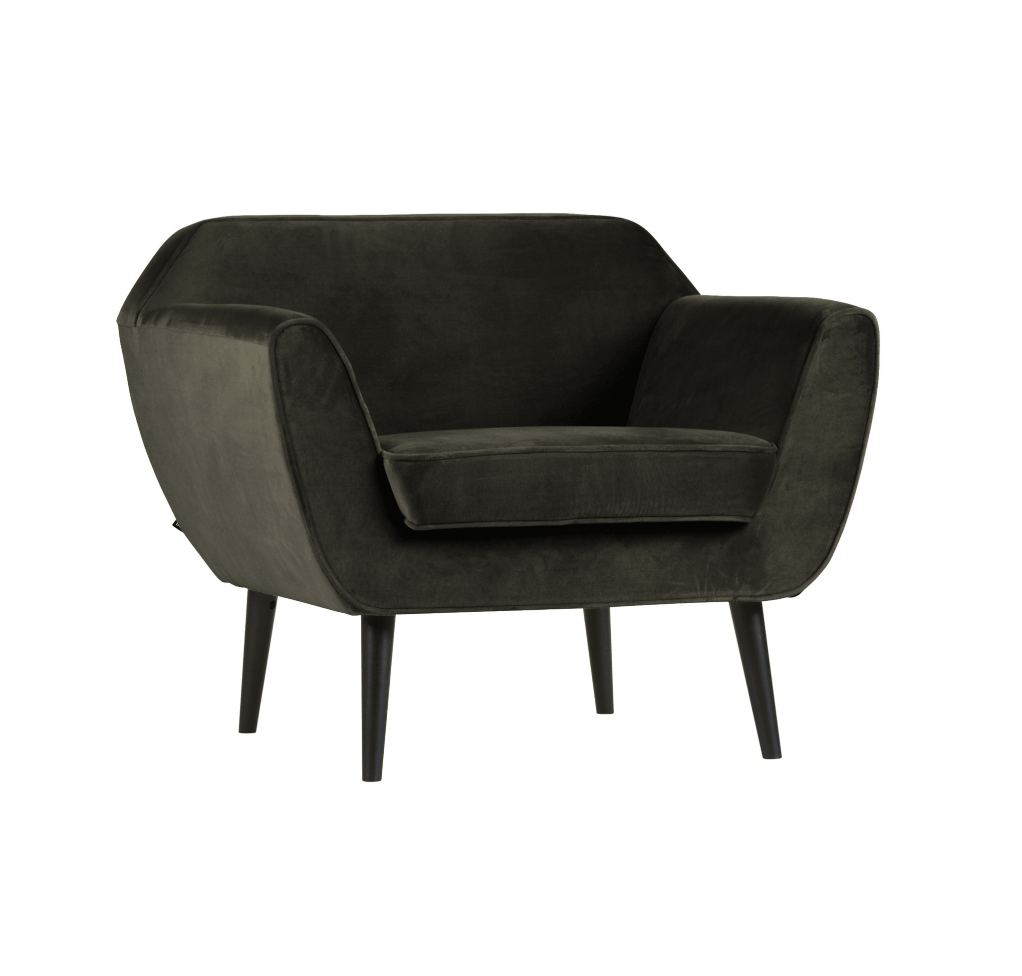 Fotel aksamitny ROCCO oliwkowy Woood Eye on Design