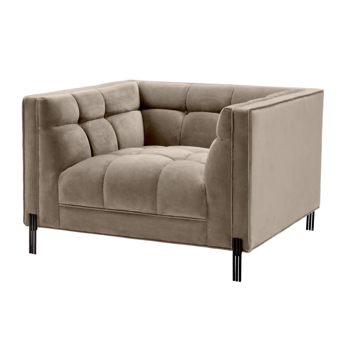 Fotel aksamitny SIENNA beżowy Eichholtz Eye on Design