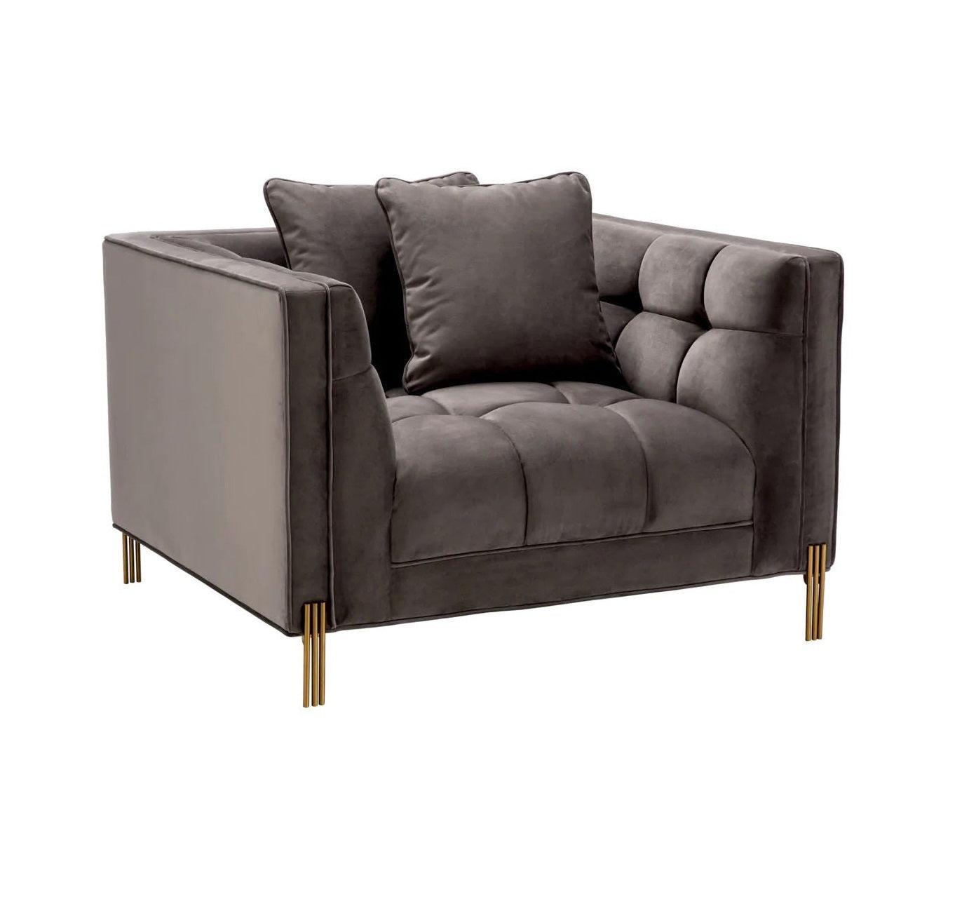 Fotel aksamitny SIENNA szary Eichholtz Eye on Design
