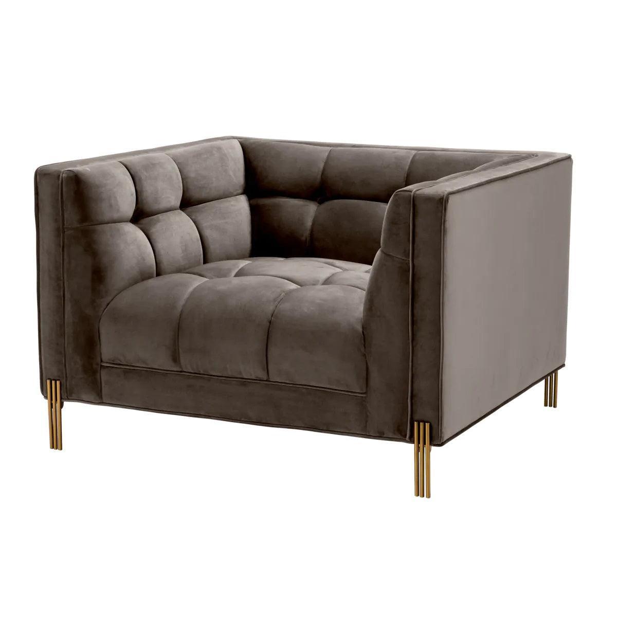 Fotel aksamitny SIENNA szary Eichholtz Eye on Design