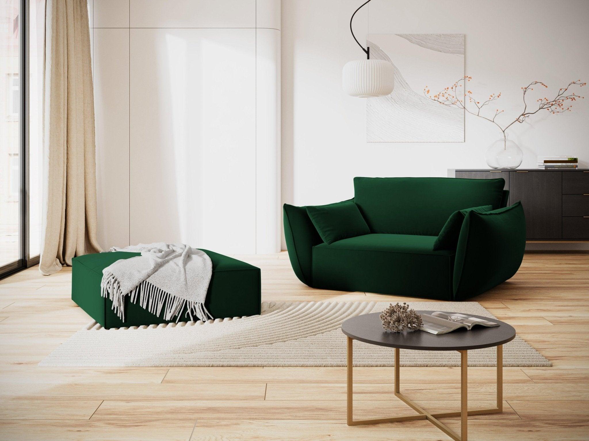 Fotel aksamitny VANDA butelkowa zieleń Mazzini Sofas Eye on Design