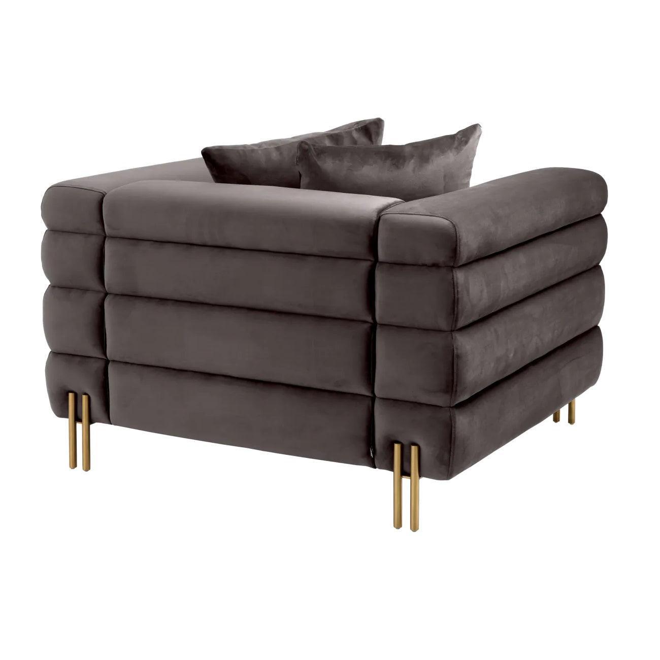 Fotel aksamitny YORK szary Eichholtz Eye on Design