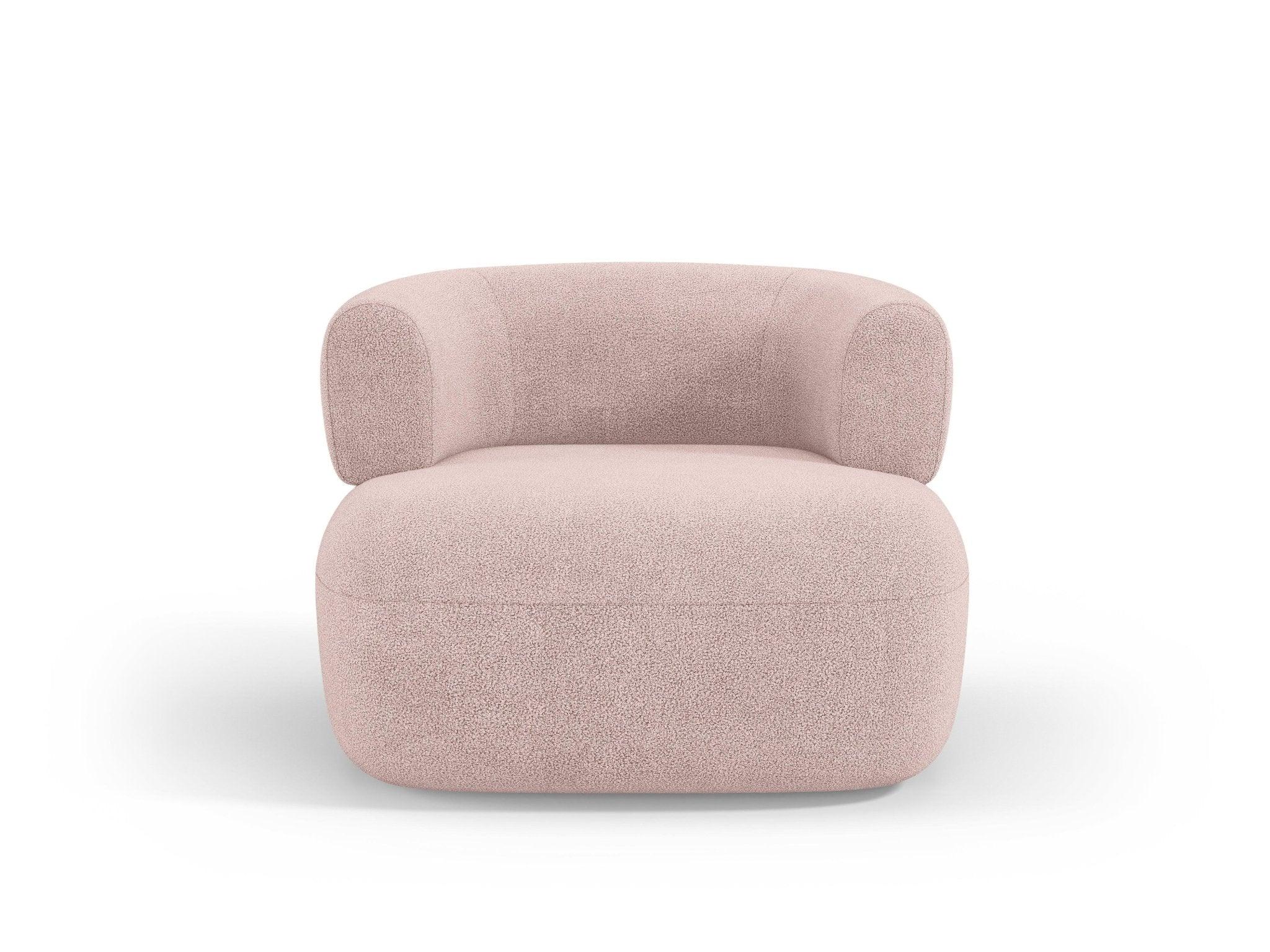 Fotel ALDRIN pudrowy róż boucle Windsor & Co Eye on Design