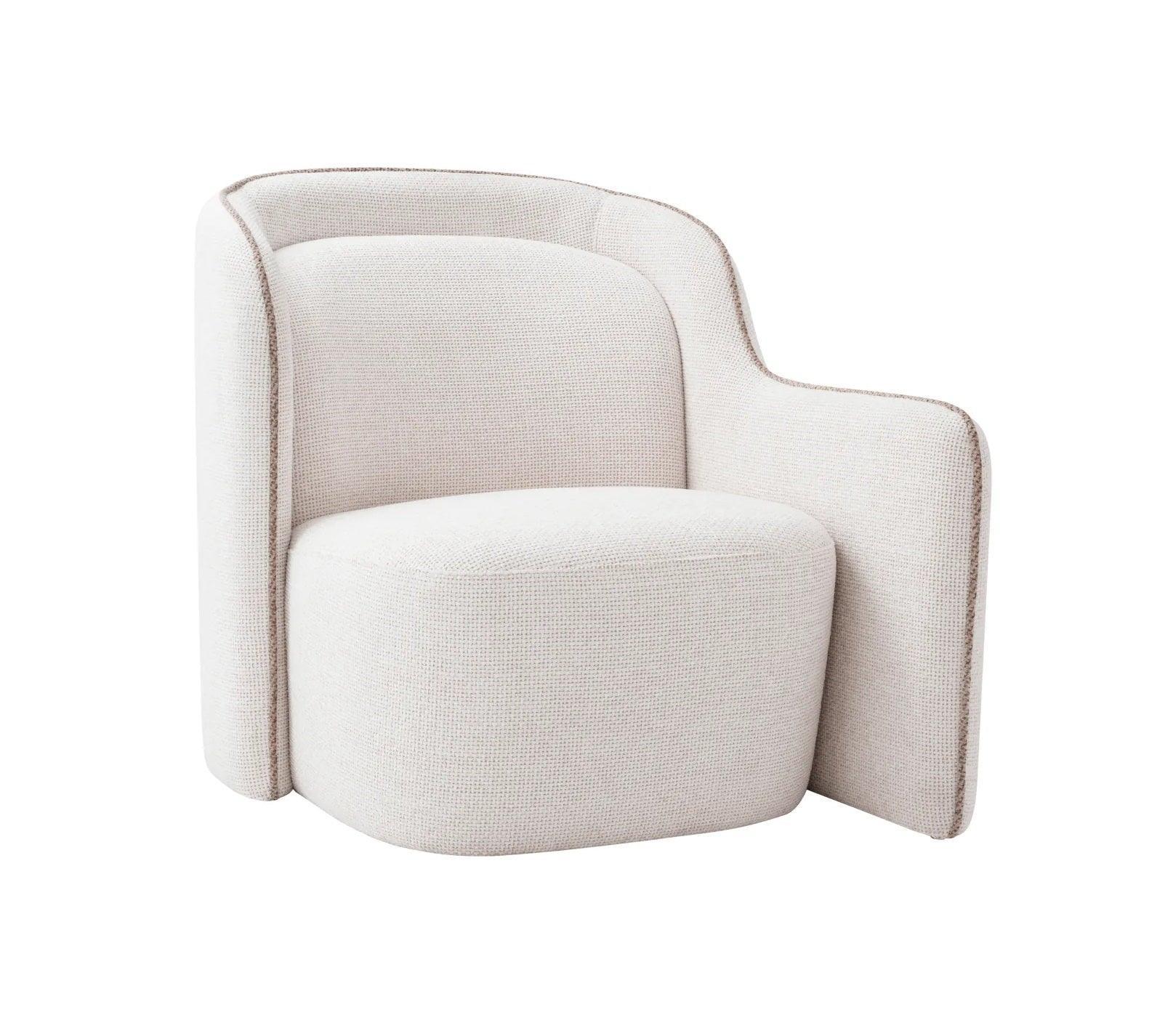 Fotel BARRIER biały z piaskowym wykończeniem Eichholtz Eye on Design