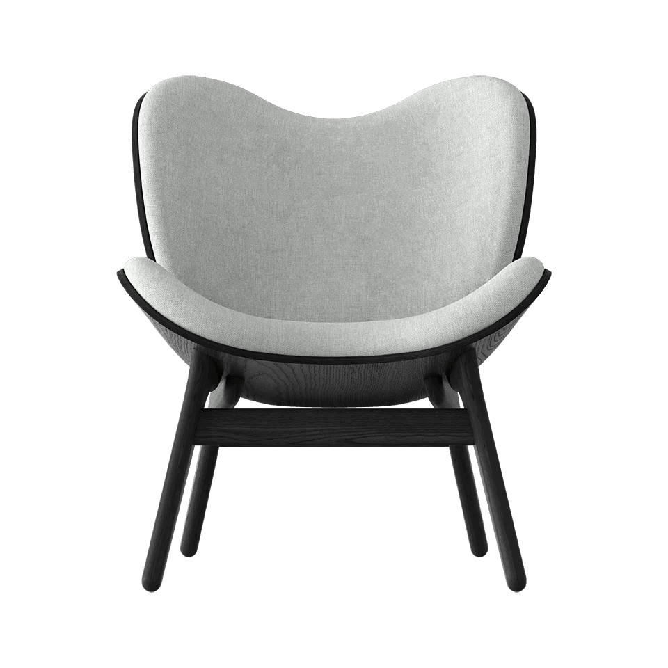 Fotel CONVERSATION PIECE baby blue z czarną podstawą UMAGE Eye on Design