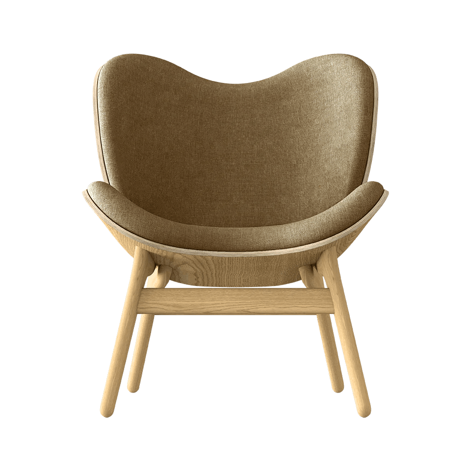Fotel CONVERSATION PIECE karmelowy z dębową podstawą UMAGE Eye on Design