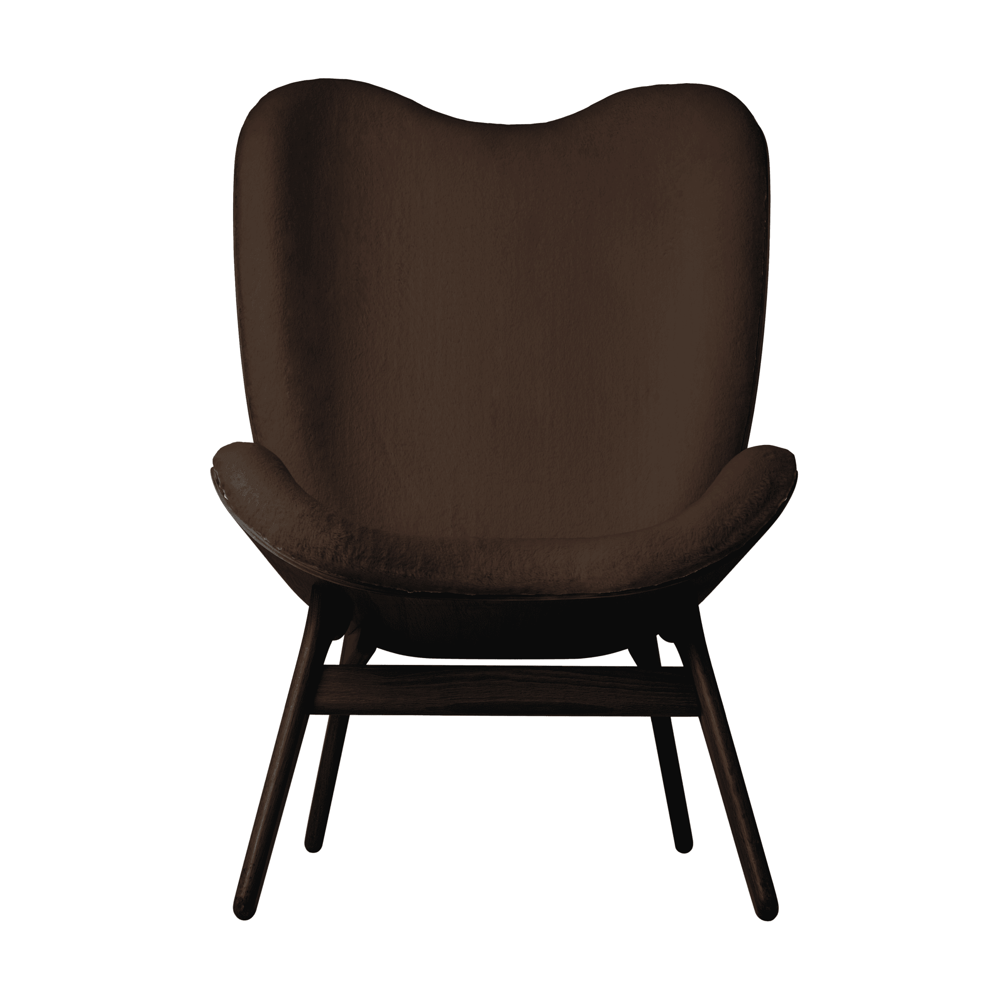 Fotel CONVERSATION PIECE TALL brązowy plusz z czarną podstawą UMAGE Eye on Design