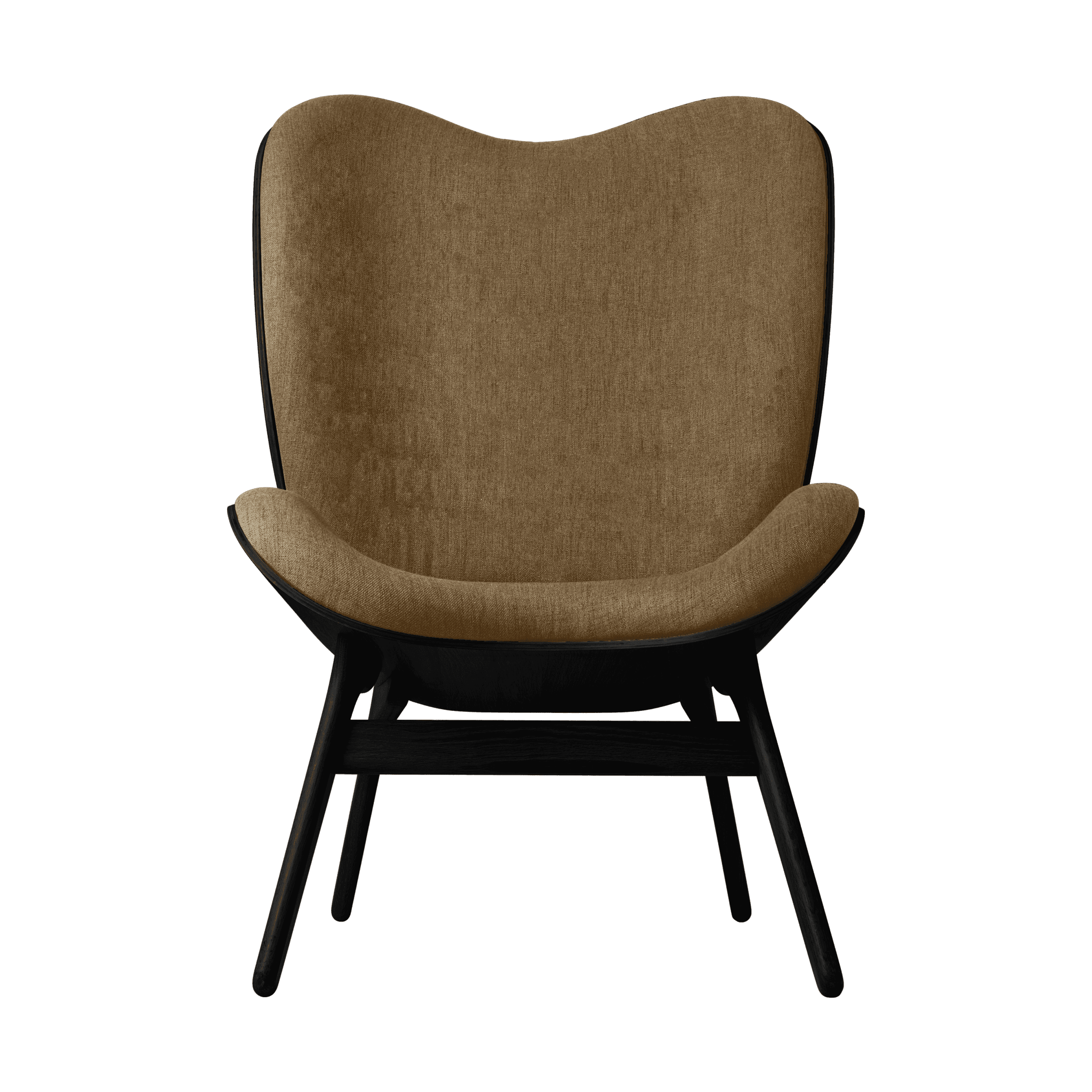 Fotel CONVERSATION PIECE TALL karmelowy z czarną podstawą UMAGE Eye on Design