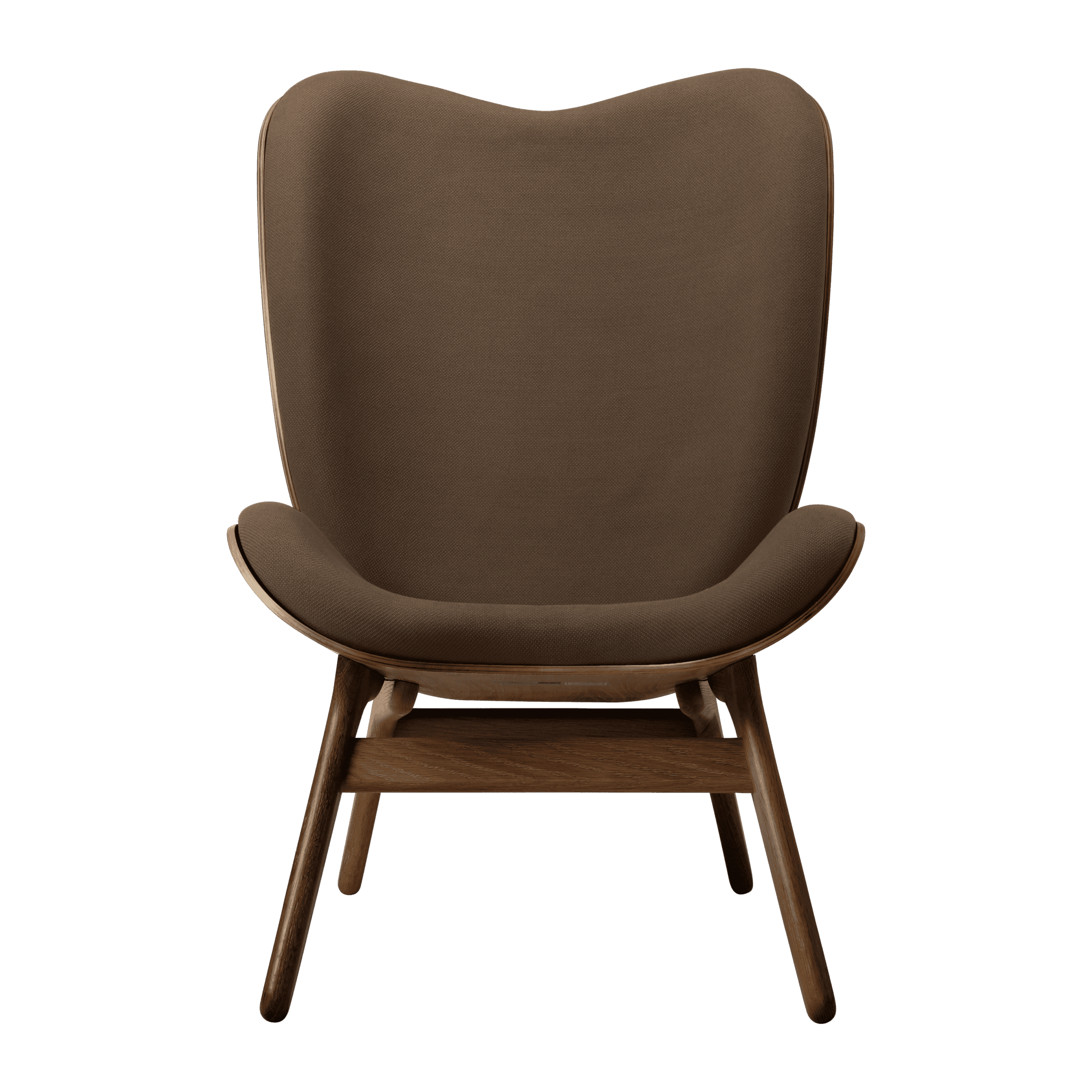 Fotel CONVERSATION PIECE TALL kawowy z ciemno dębową podstawą UMAGE Eye on Design