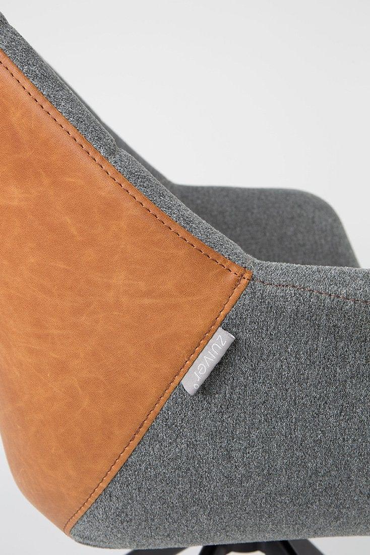 Fotel DOULTON ekoskóra brązowy Zuiver Eye on Design