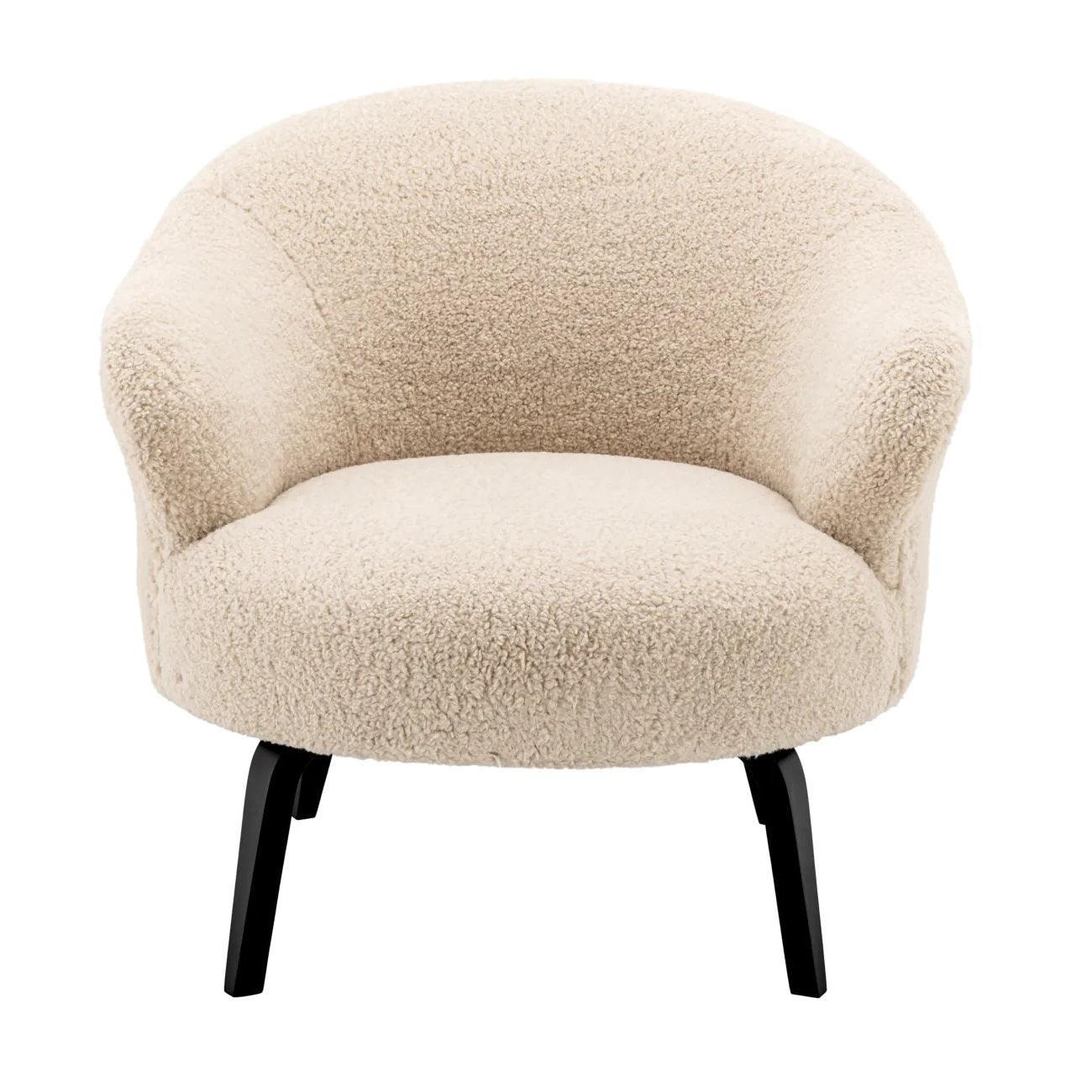 Fotel futrzany MORETTI kremowy Eichholtz Eye on Design