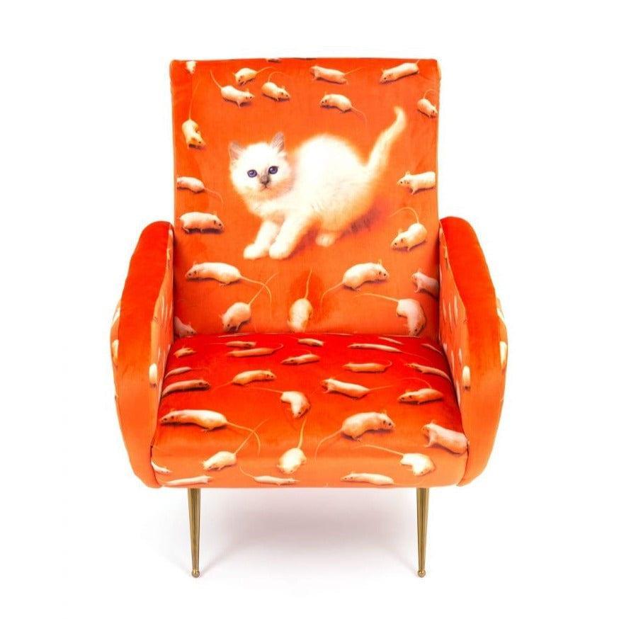 Fotel KITTEN pomarańczowy Seletti Eye on Design