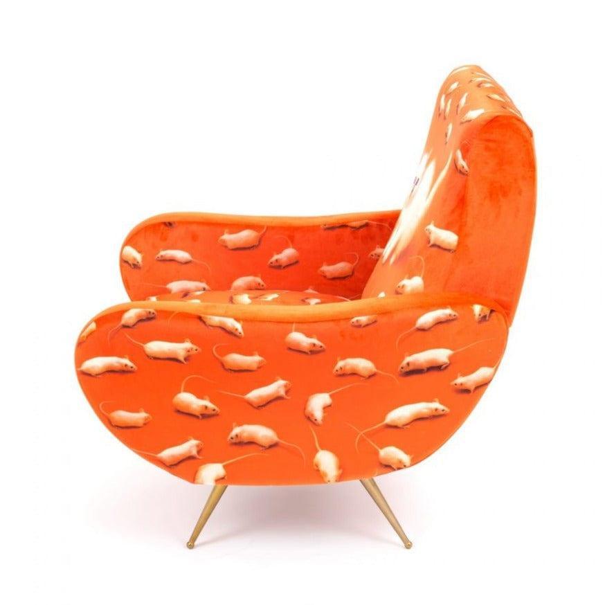 Fotel KITTEN pomarańczowy Seletti Eye on Design