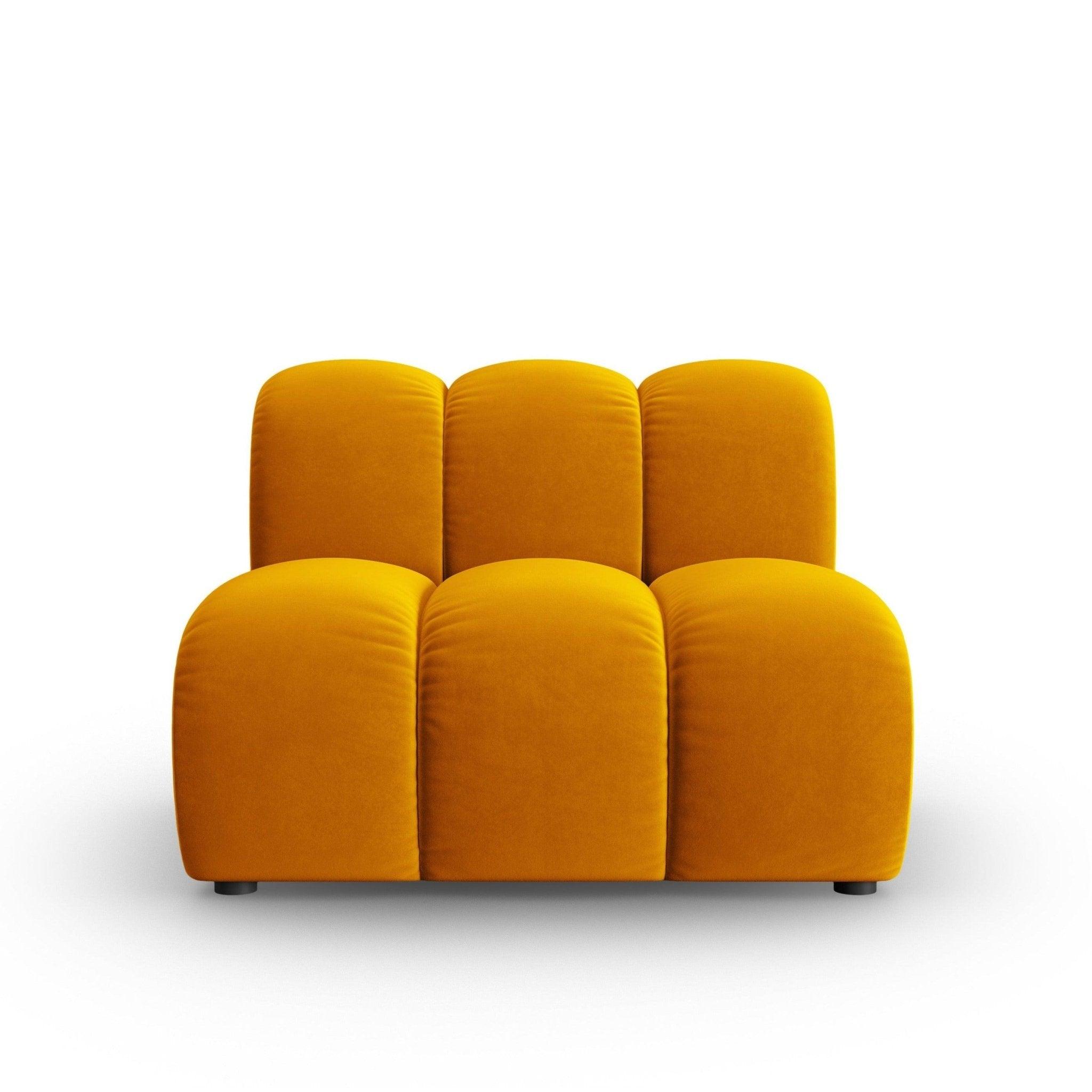 Fotel / moduł aksamitny SKYLER musztardowy Interieurs 86 Eye on Design