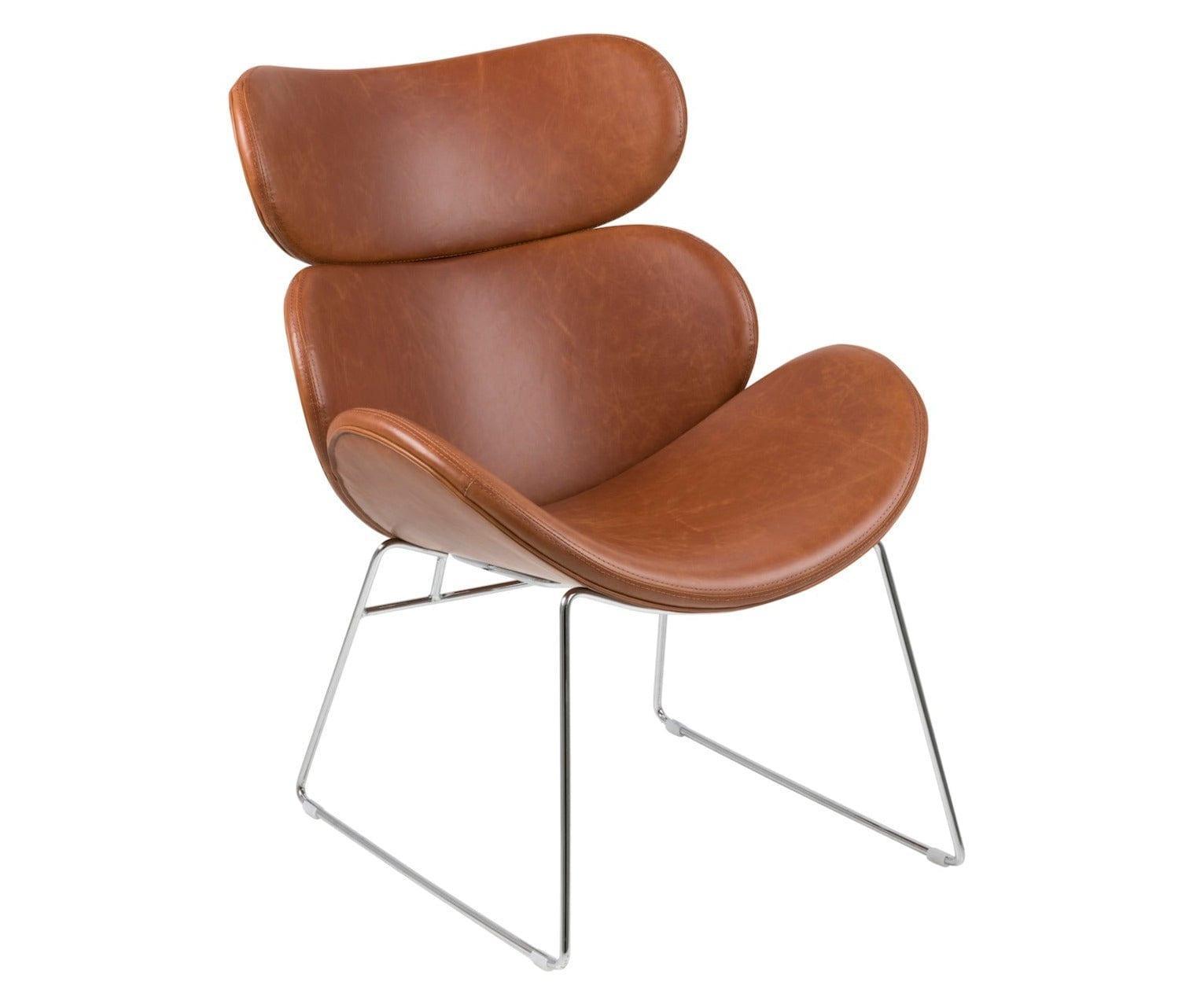 Fotel NILSEN ekoskóra brandy z chromowaną podstawą Home Essentials Eye on Design