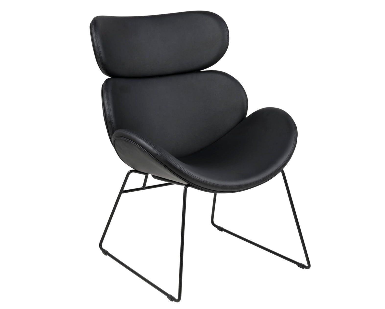 Fotel NILSEN ekoskóra czarny z czarną podstawą Home Essentials Eye on Design