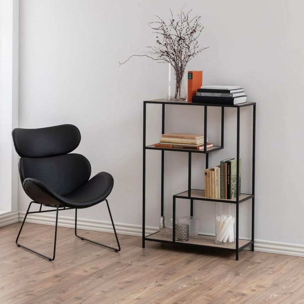 Fotel NILSEN ekoskóra czarny z czarną podstawą Home Essentials Eye on Design