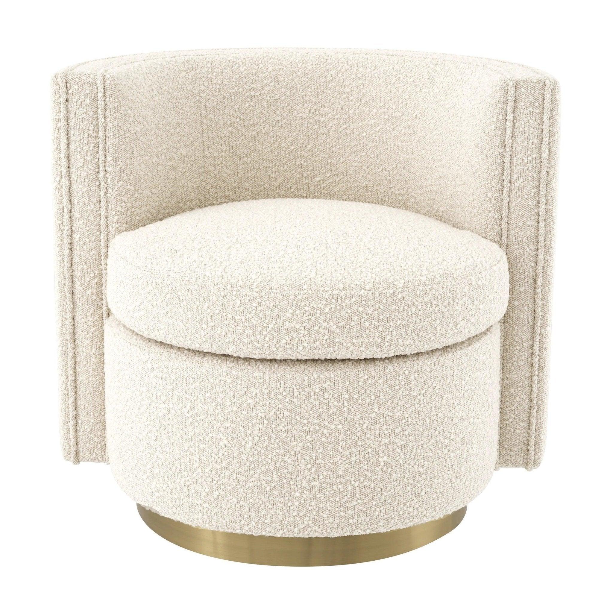 Fotel obrotowy AMANDA kremowy boucle Eichholtz Eye on Design