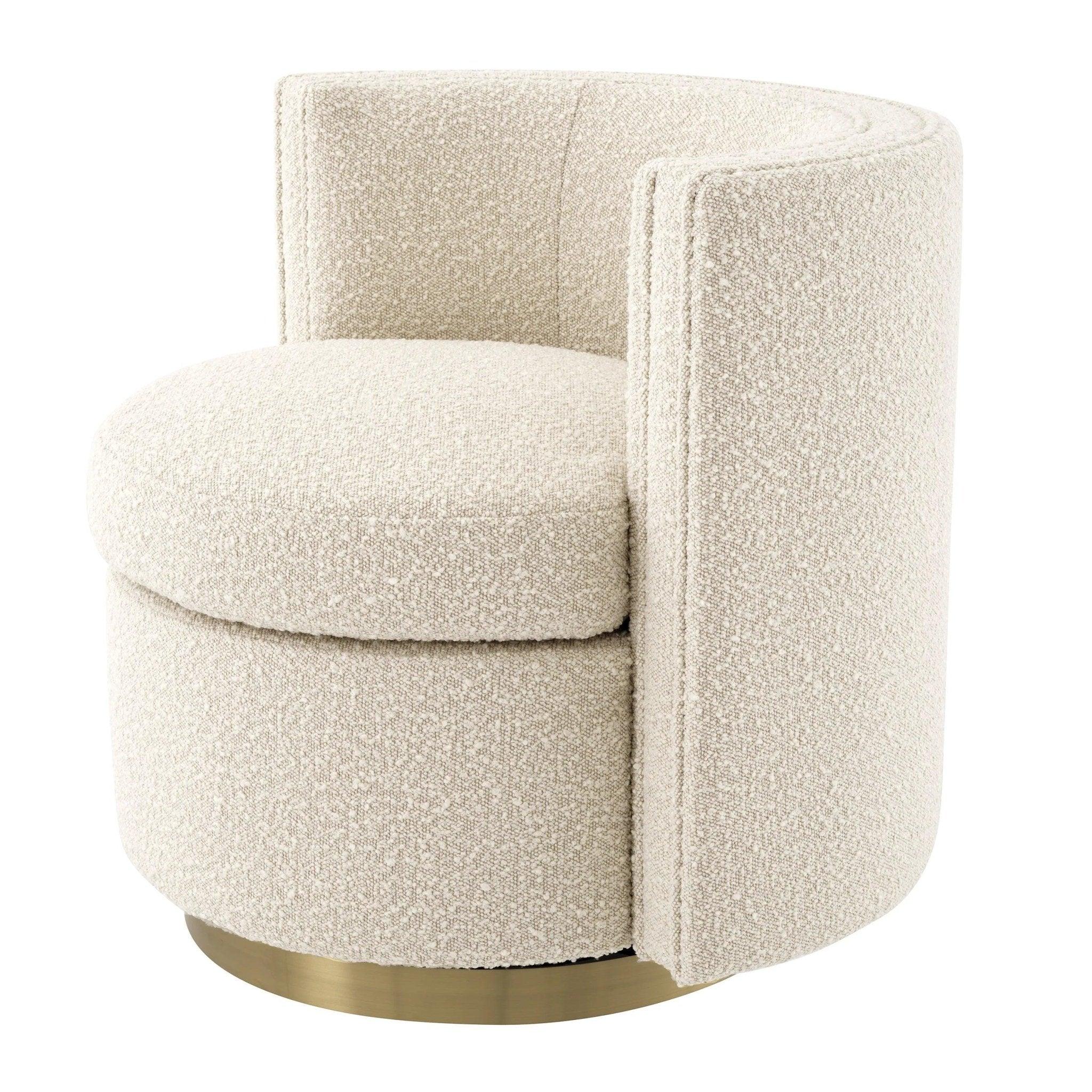 Fotel obrotowy AMANDA kremowy boucle Eichholtz Eye on Design