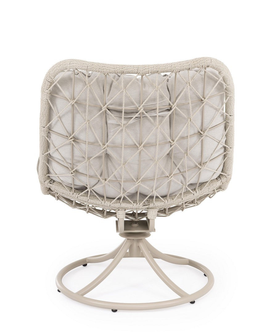 Draaibare buitenstoel EMERY lichtbeige