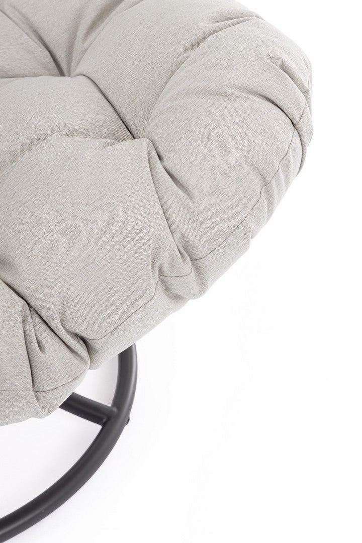 Buiten draaistoel EMERY beige met een bruine basis