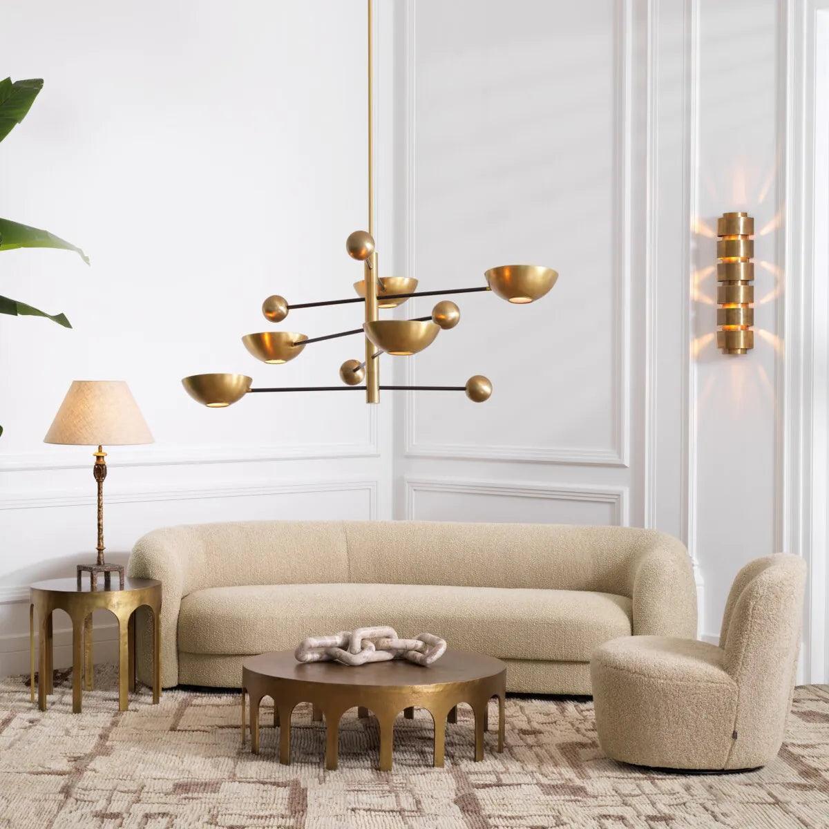 Fotel obrotowy futrzany DORIA piaskowy Eichholtz Eye on Design