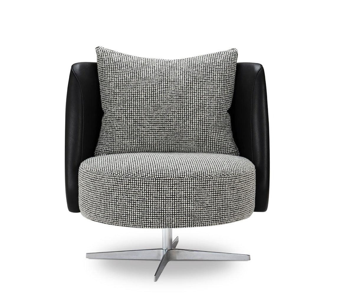 Fotel obrotowy PYORA I tapicerowany z metalową podstawą Nobonobo Eye on Design