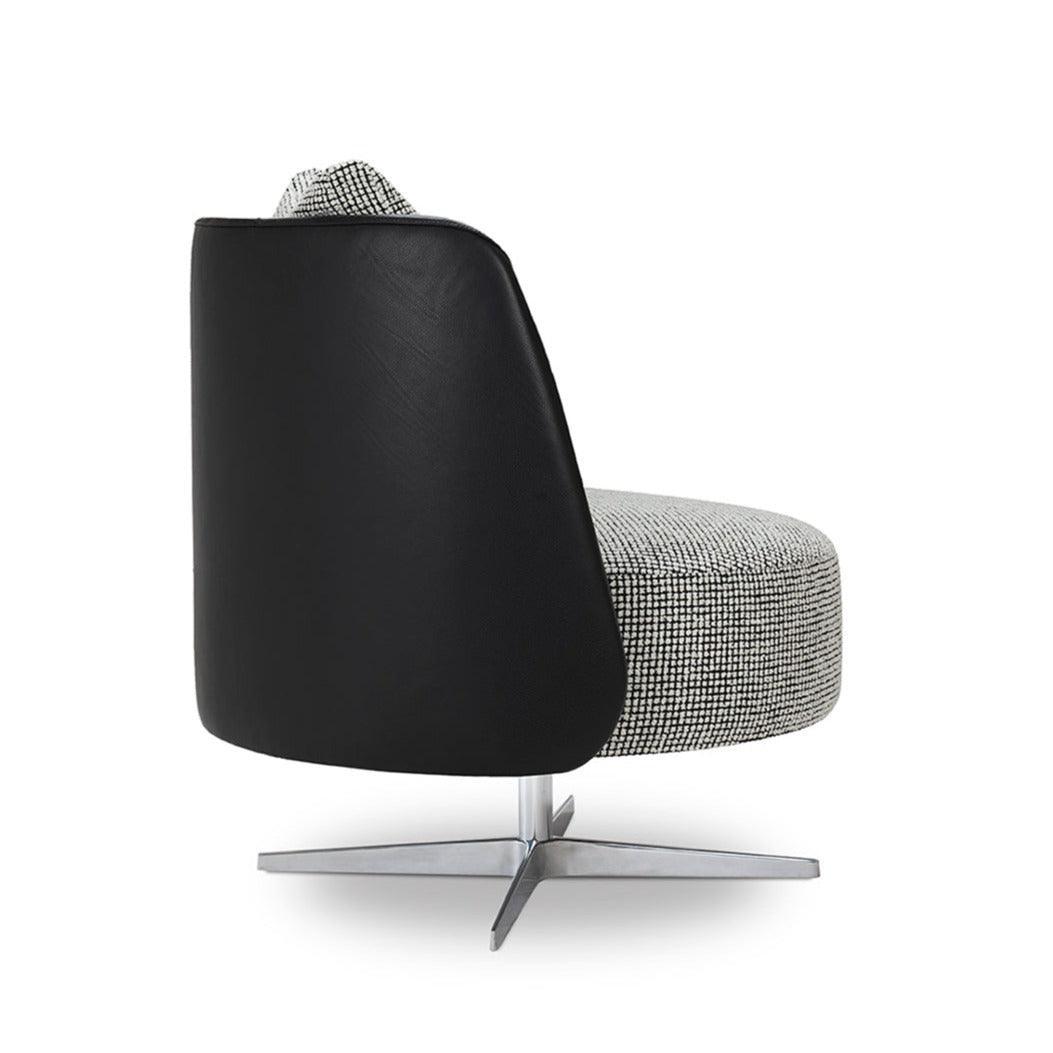 Fotel obrotowy PYORA I tapicerowany z metalową podstawą Nobonobo Eye on Design