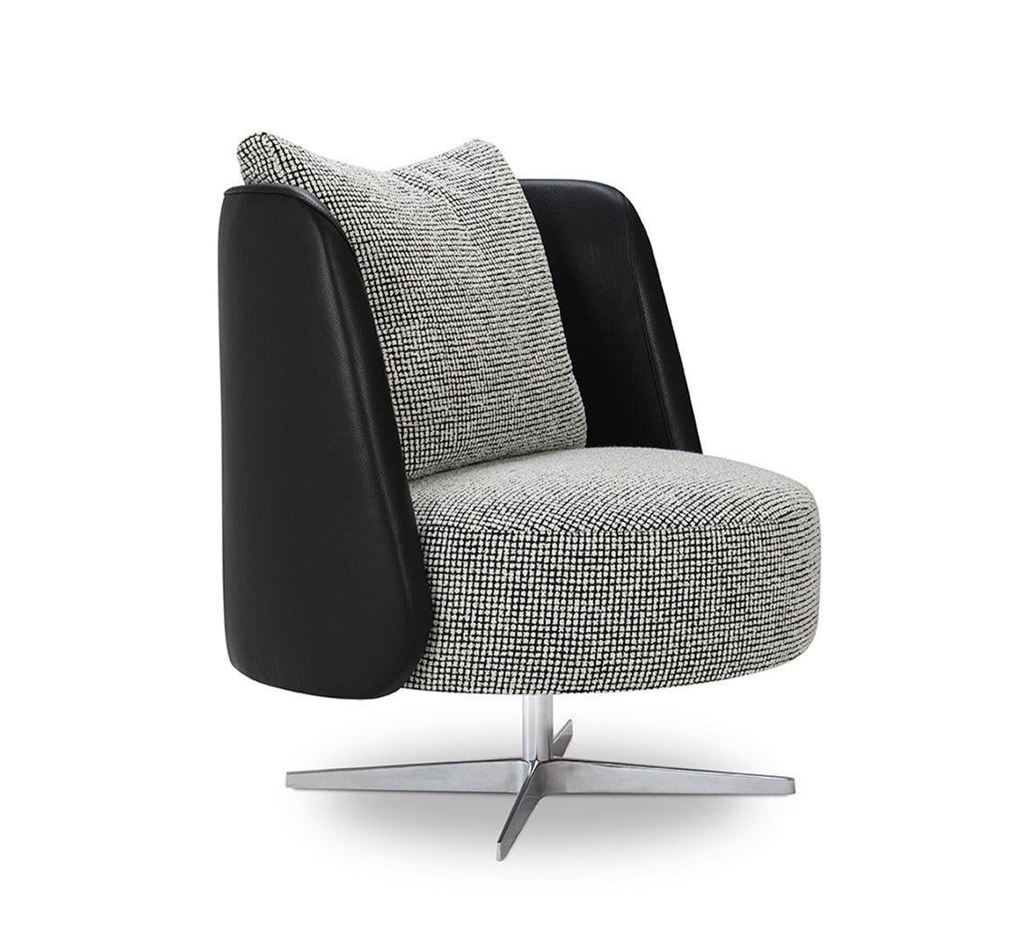 Fotel obrotowy PYORA I tapicerowany z metalową podstawą Nobonobo Eye on Design