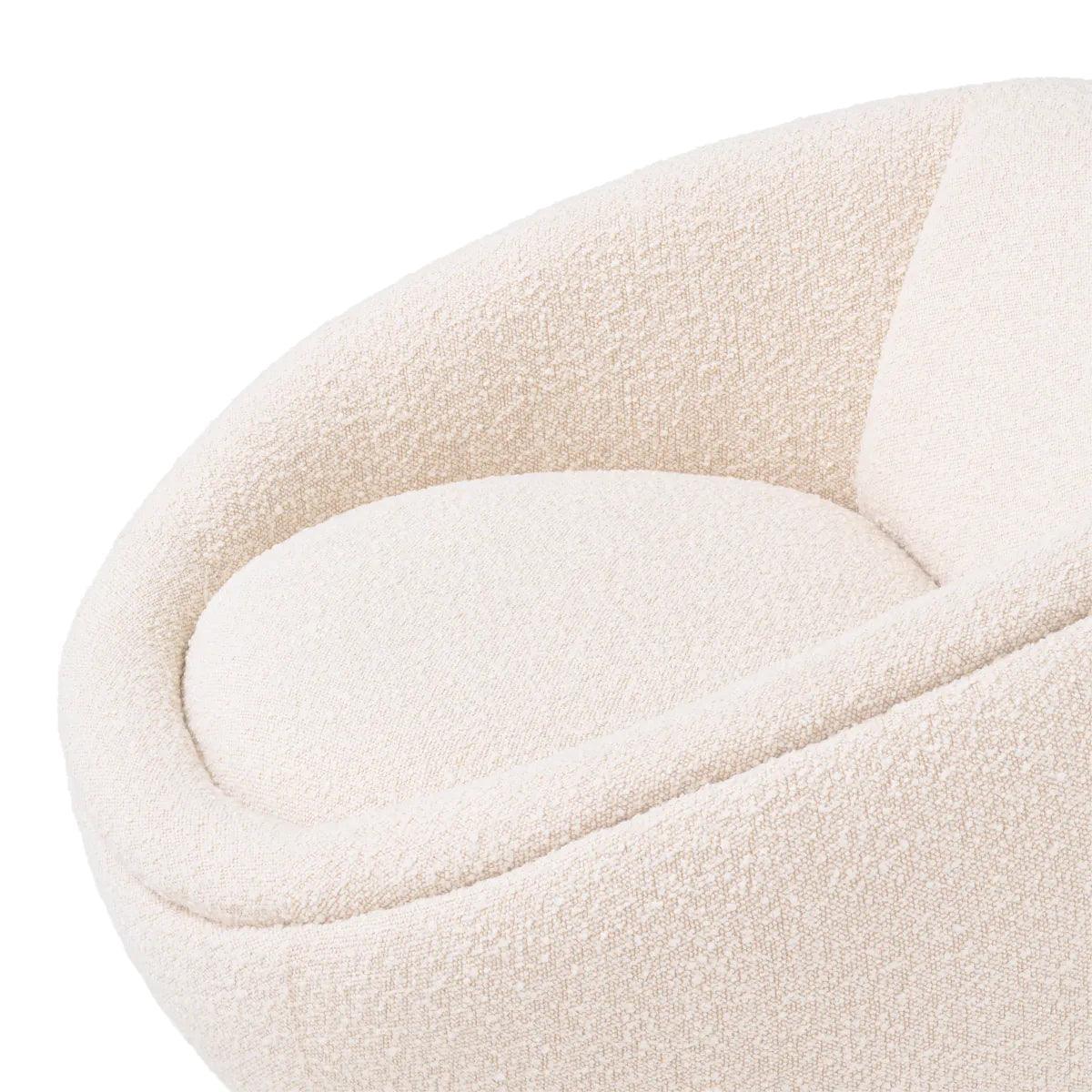 Fotel obrotowy w tkaninie boucle BOLLINGER kremowy Eichholtz Eye on Design
