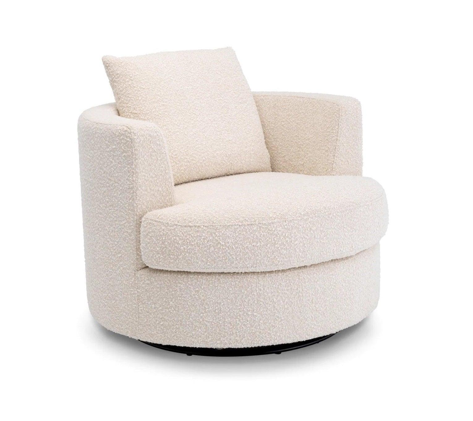 Fotel obrotowy w tkaninie boucle FELIX kremowy Eichholtz Eye on Design