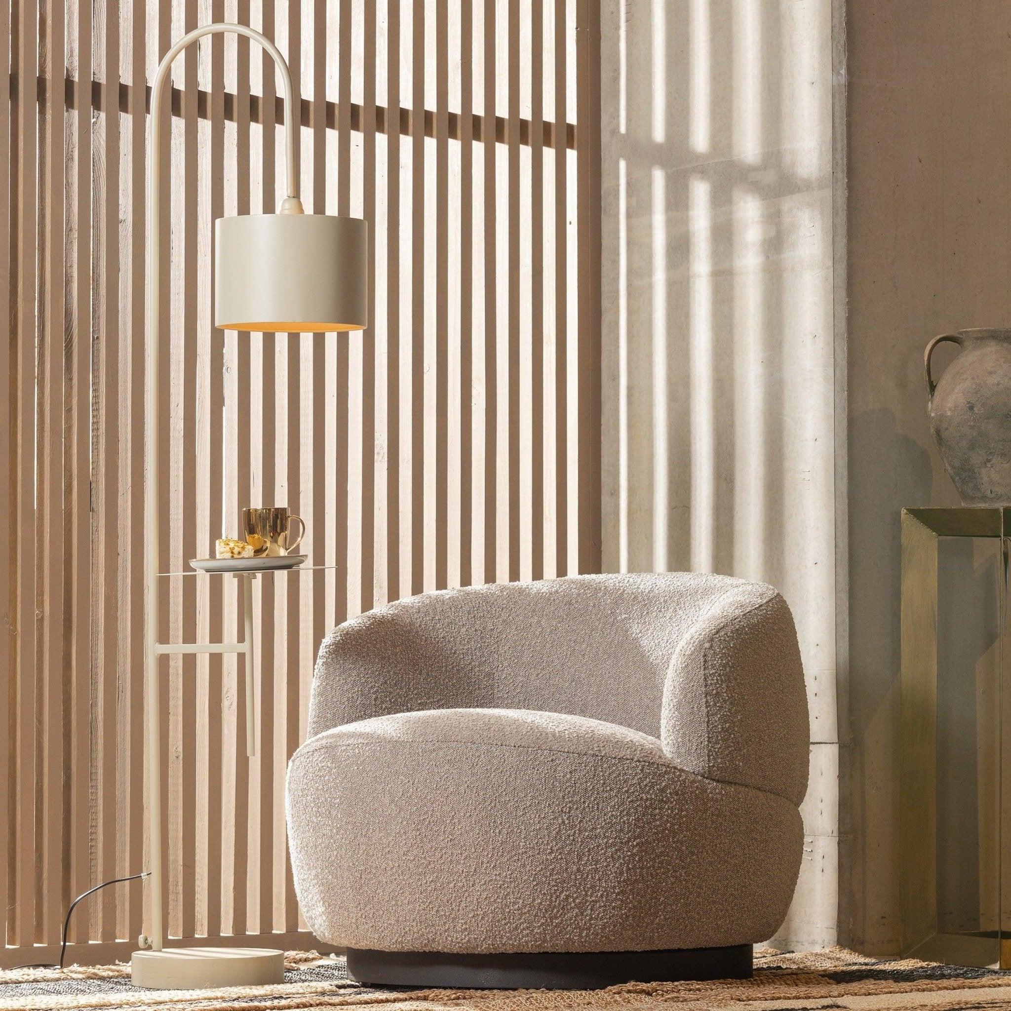 Fotel obrotowy WOOLLY beżowy boucle Be Pure Eye on Design