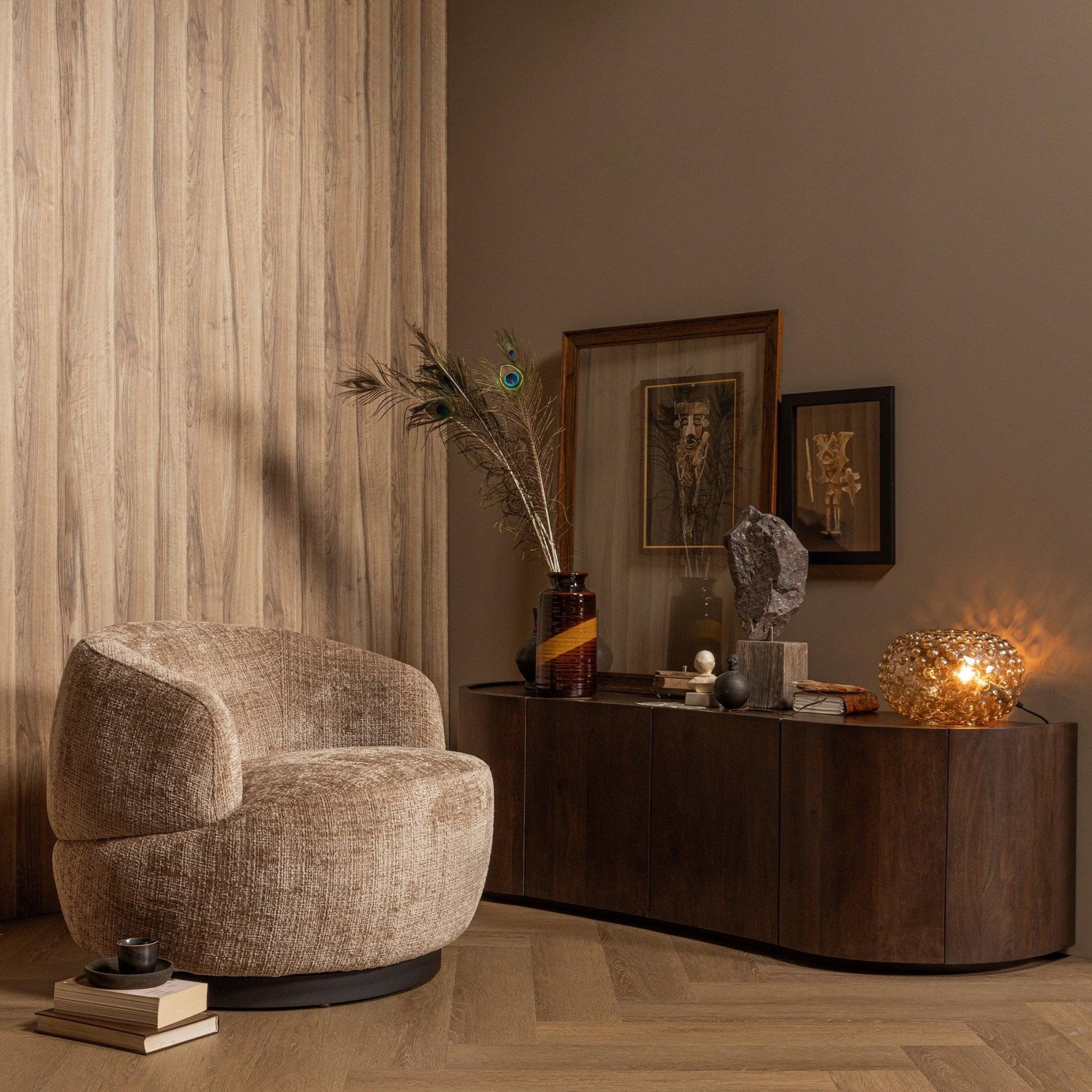 Fotel obrotowy WOOLLY piaskowy szenil Be Pure Eye on Design